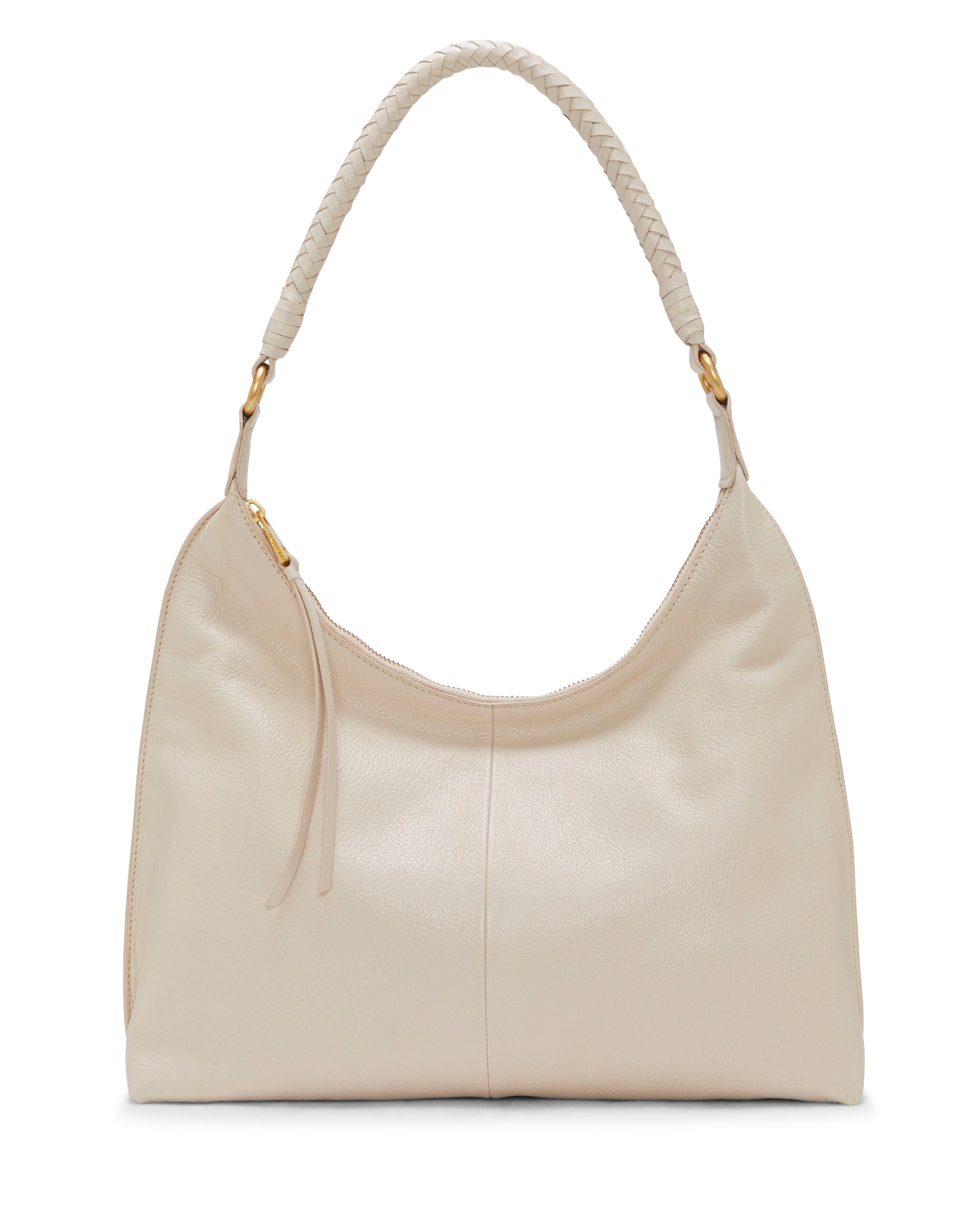 Leather Hobo Bag with Braided Strap & Interior Pockets | Vince Camuto