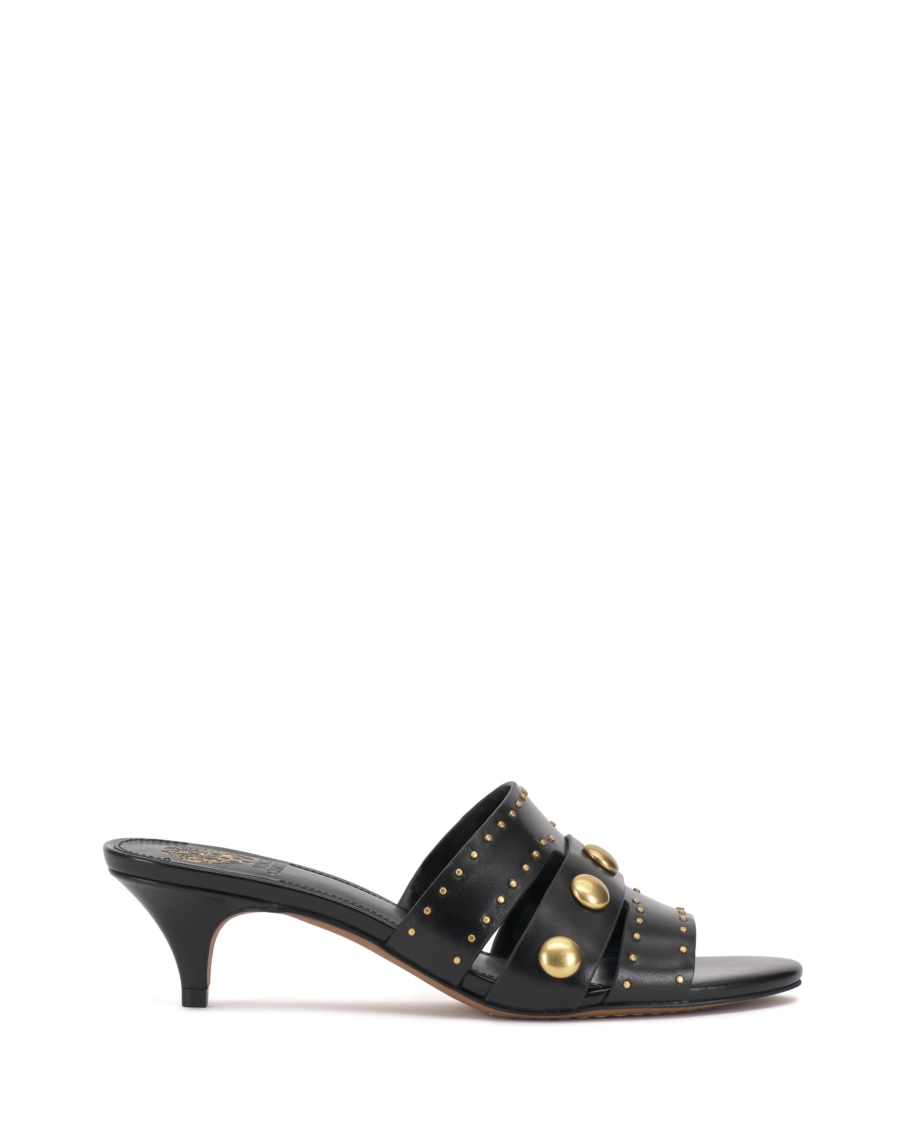 Studded Kitten Heel Sandals with Side Slits | Kyler