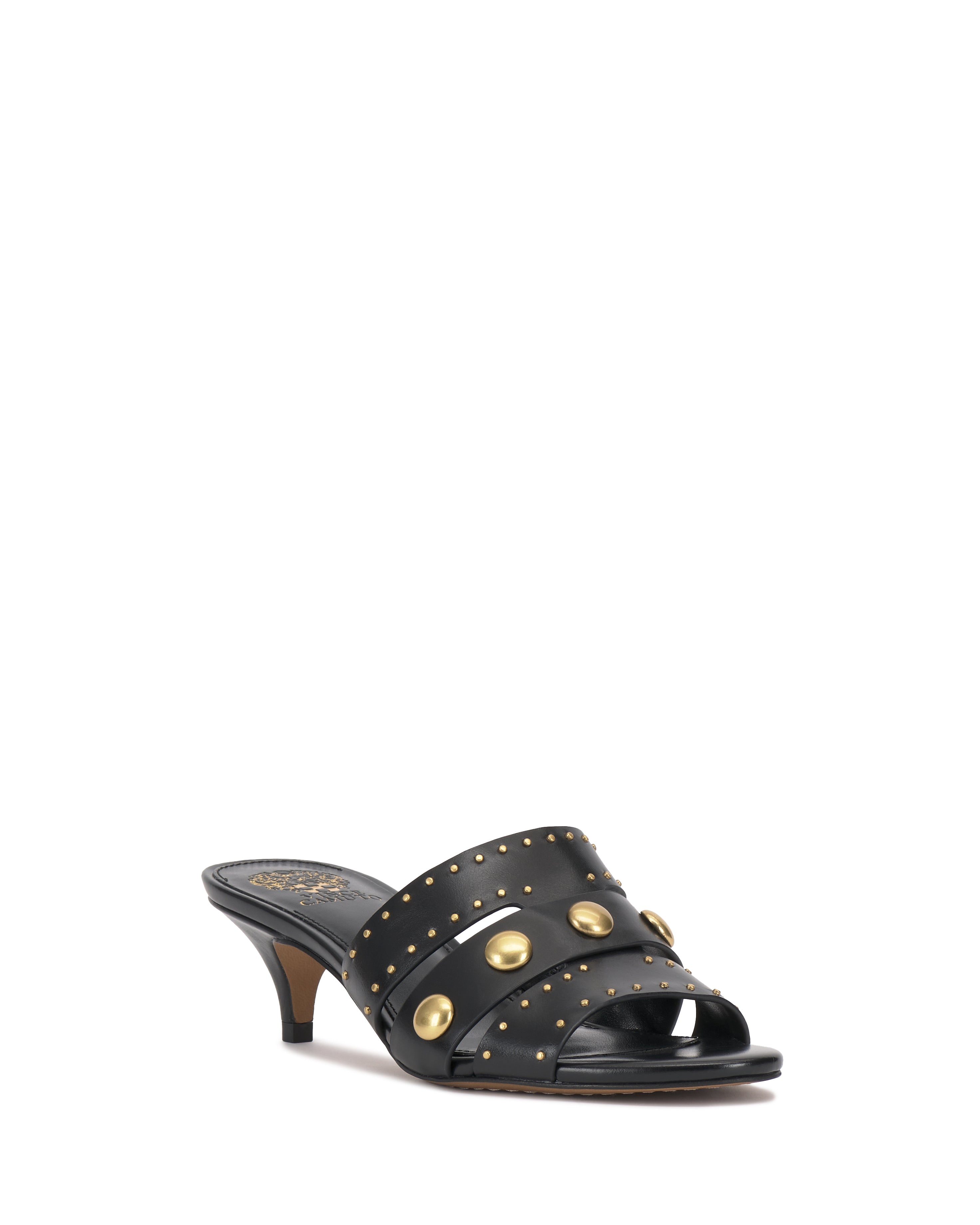Studded Kitten Heel Sandals with Side Slits | Kyler
