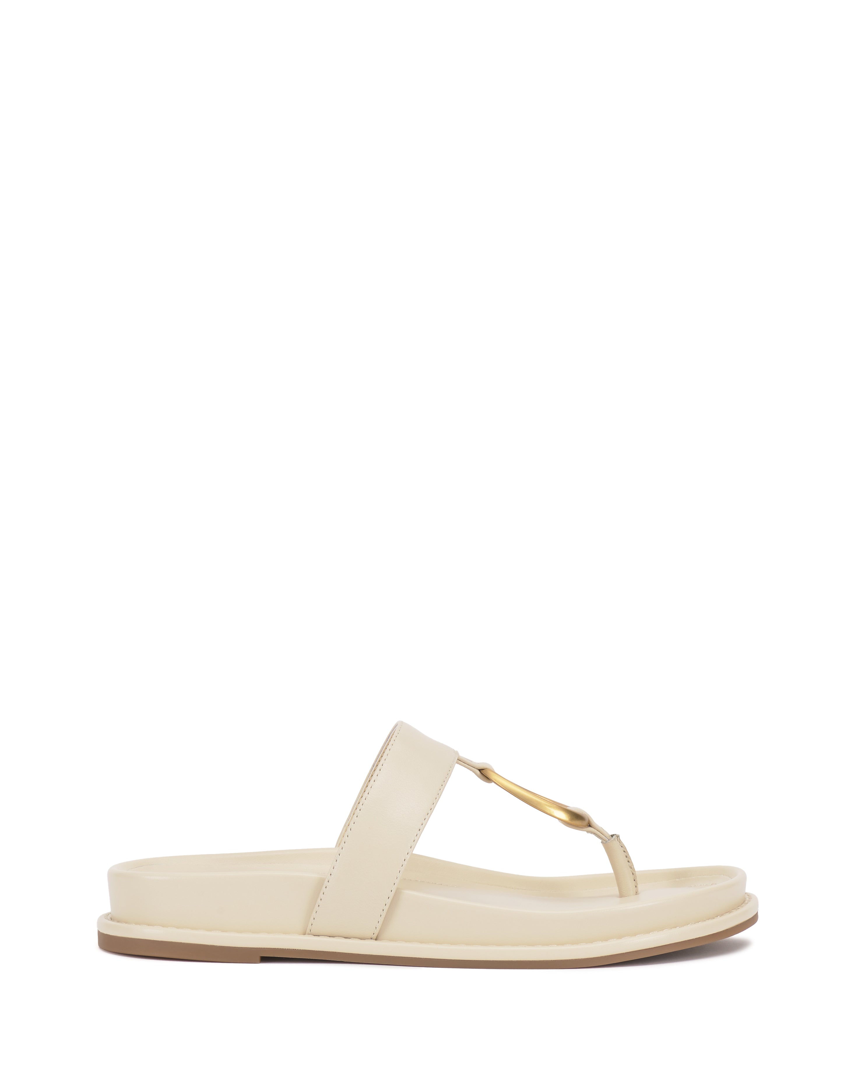 Classic T-Strap Sandals with Ring Accent | Genri Flat Sandal