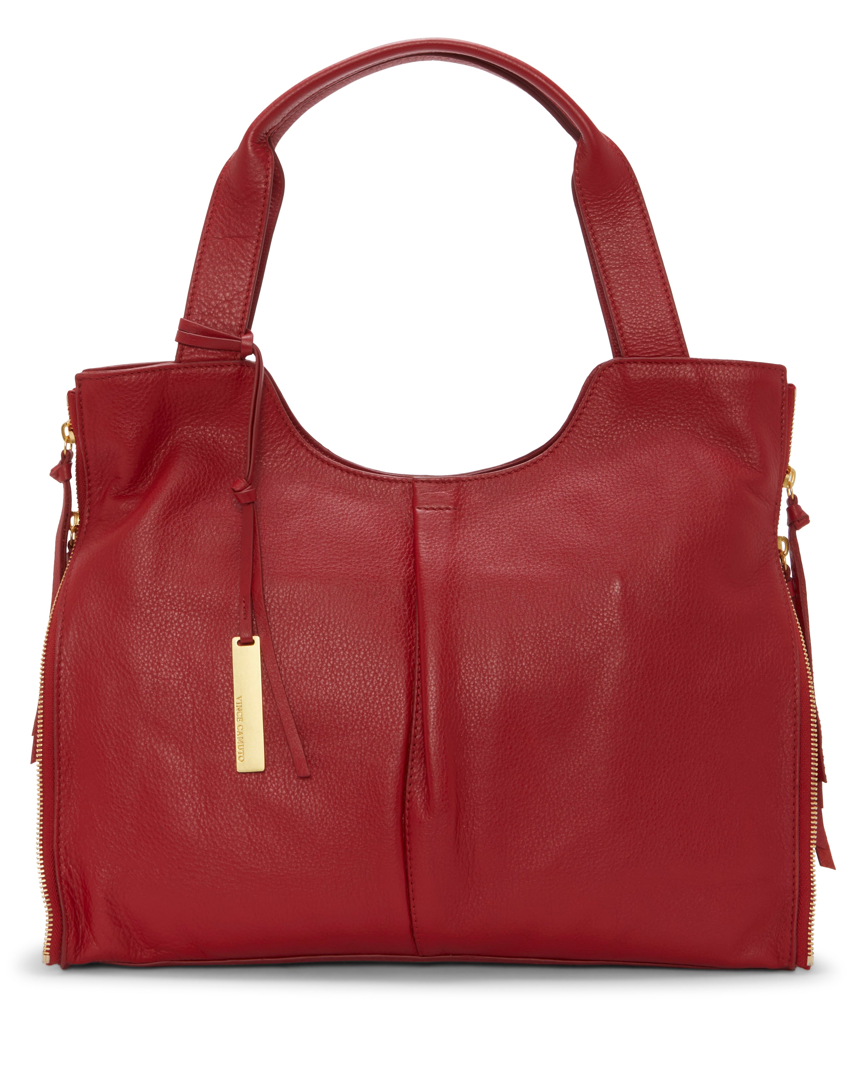 Pebbled Leather Tote Bag with Zip Gussets & Detachable Fob | Corla