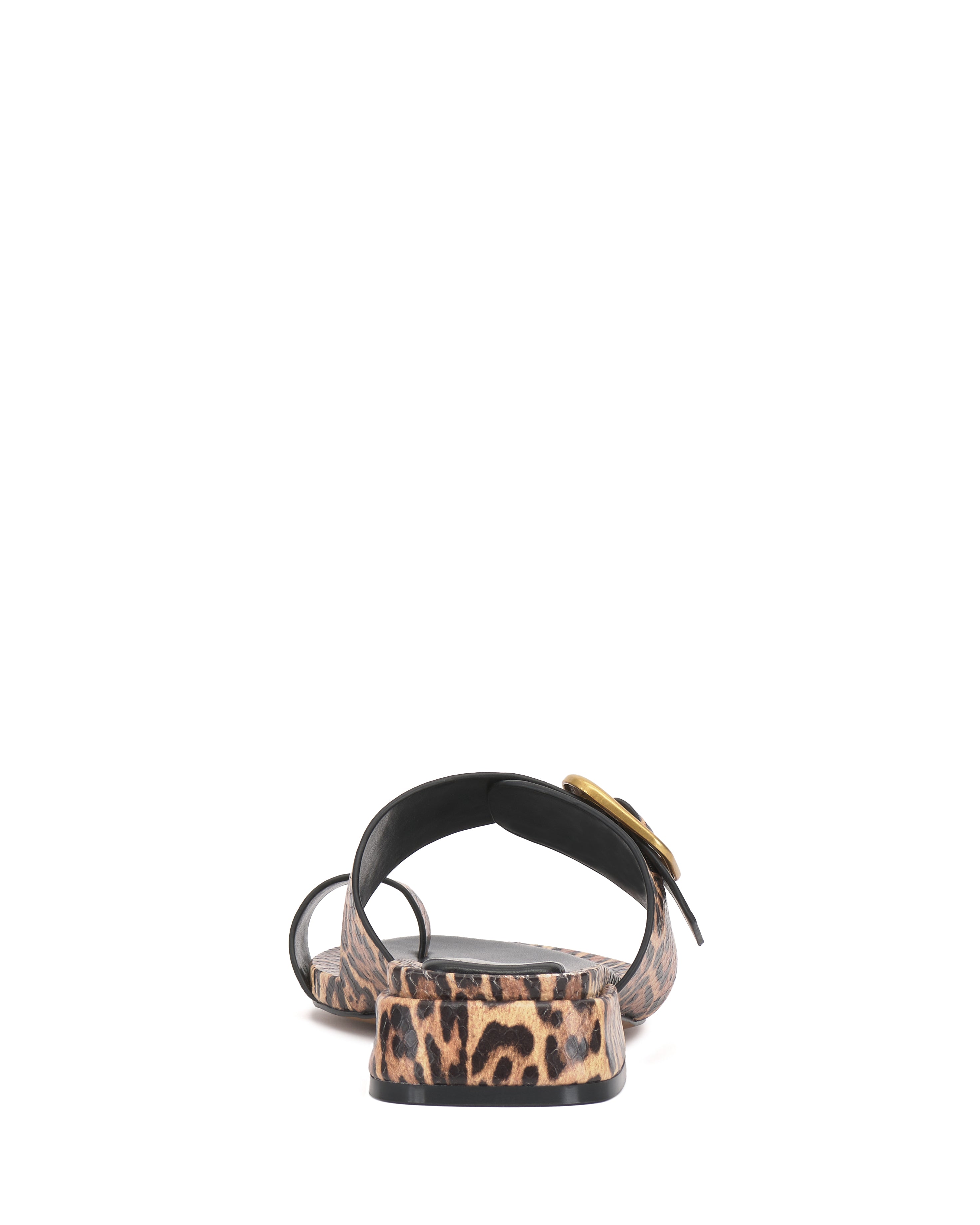 Women's Gold Buckle Sandals with Toe Loop & Block Heel | Ranista