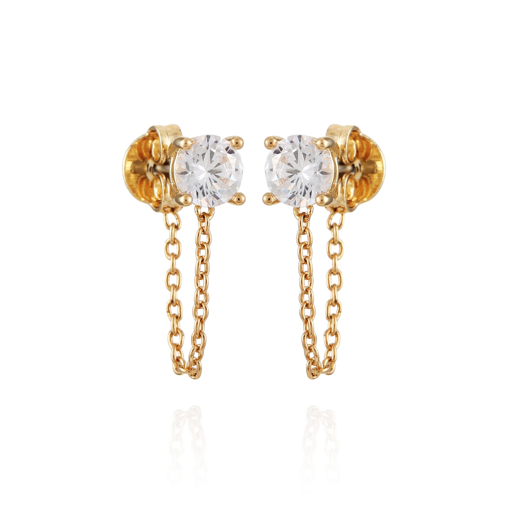 Crystal Drop Dangle Earrings with Glass Studs | Stylish & Glamorous
