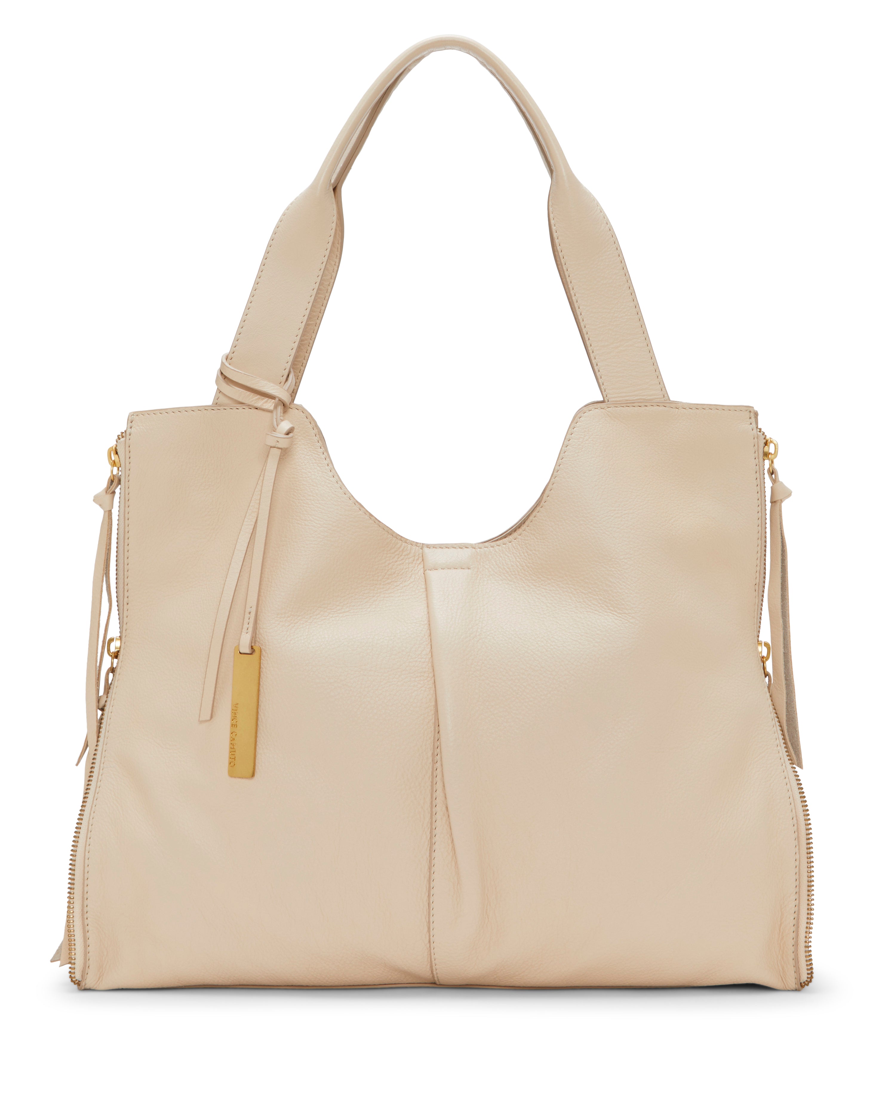 Pebbled Leather Tote Bag with Zip Gussets & Detachable Fob | Corla