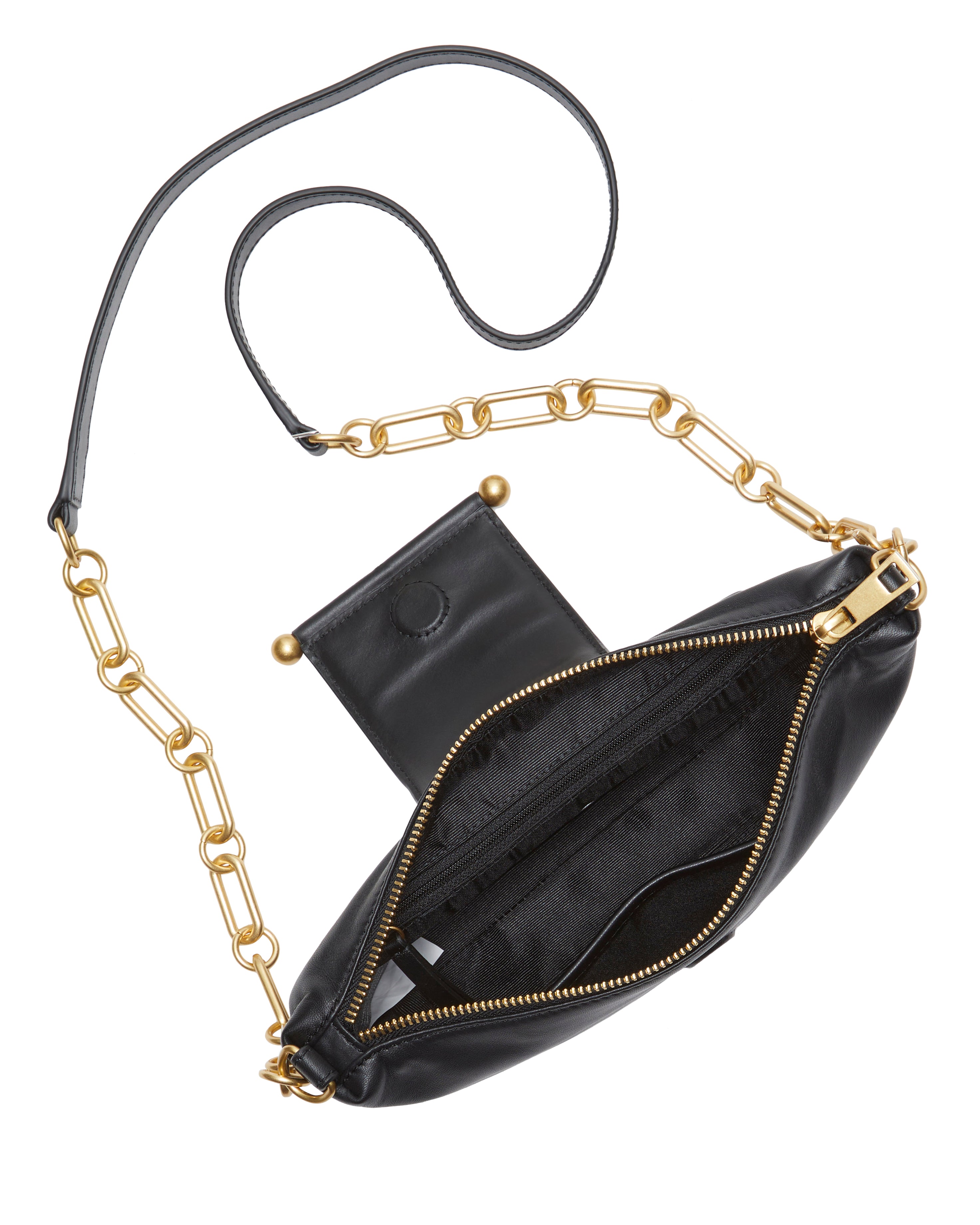 Leather Crossbody Bag with Goldtone Accents | Selah by Vince Camuto