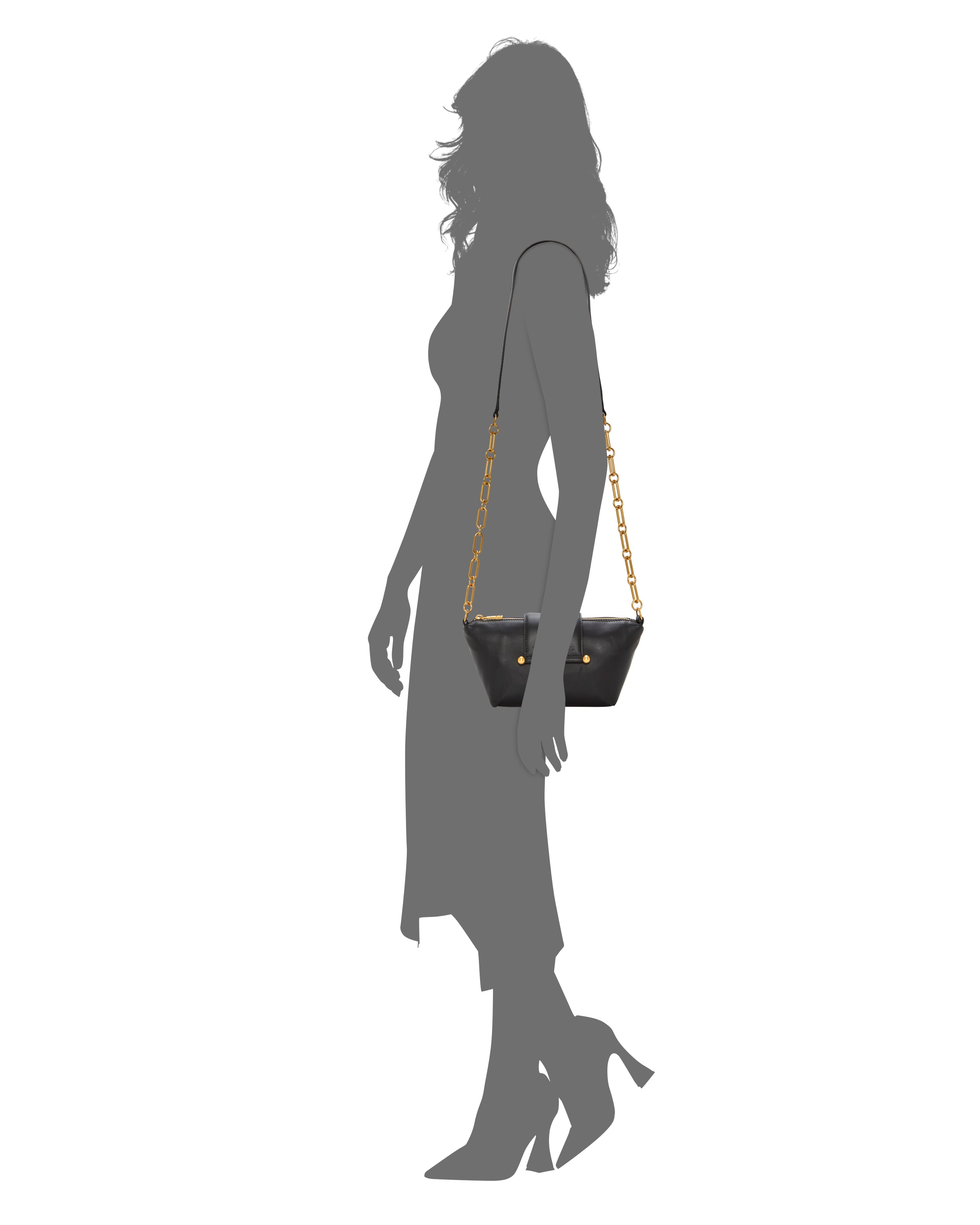 Leather Crossbody Bag with Goldtone Accents | Selah by Vince Camuto