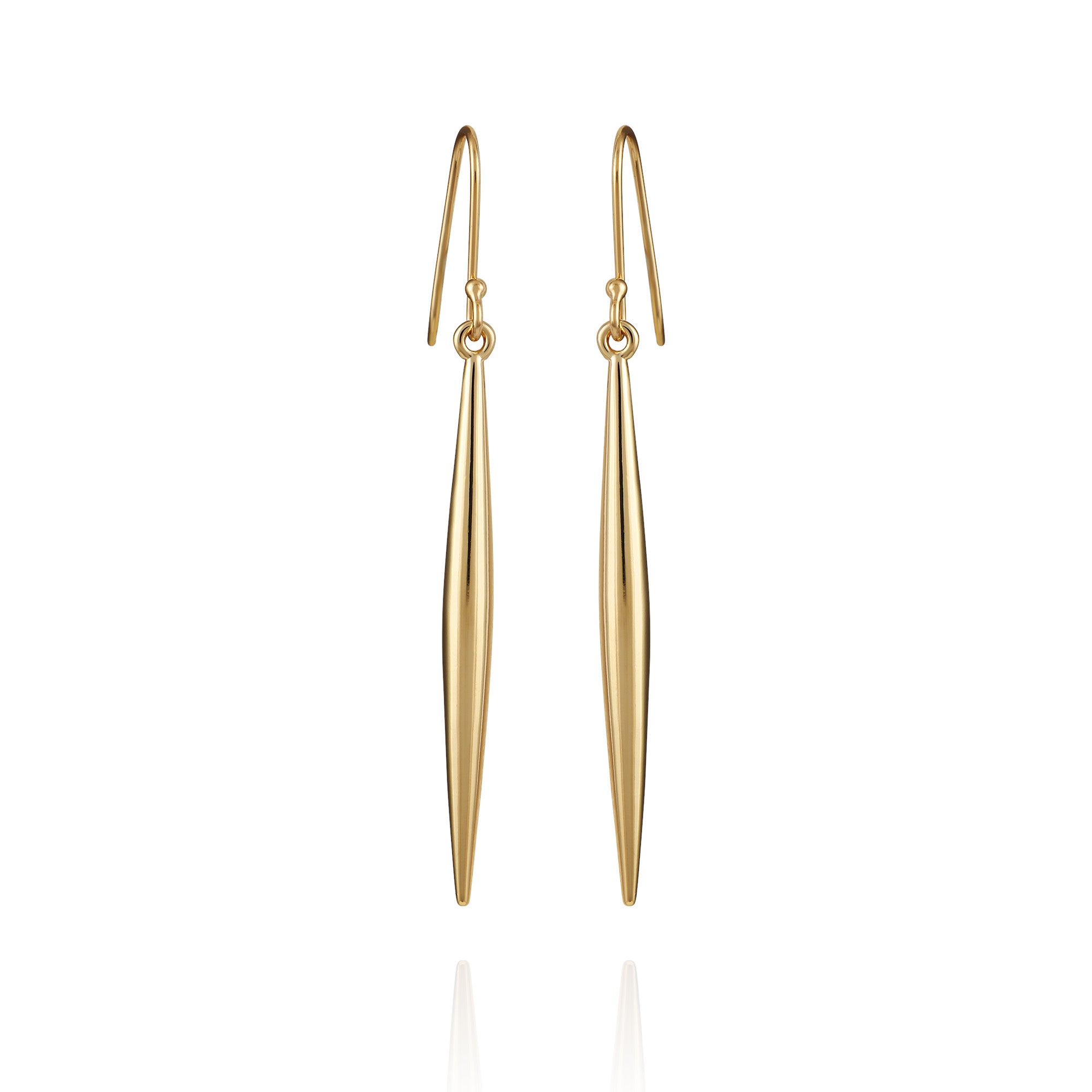 Gold-Tone Linear Drop Spear Earrings | Chic Hook Design for Women