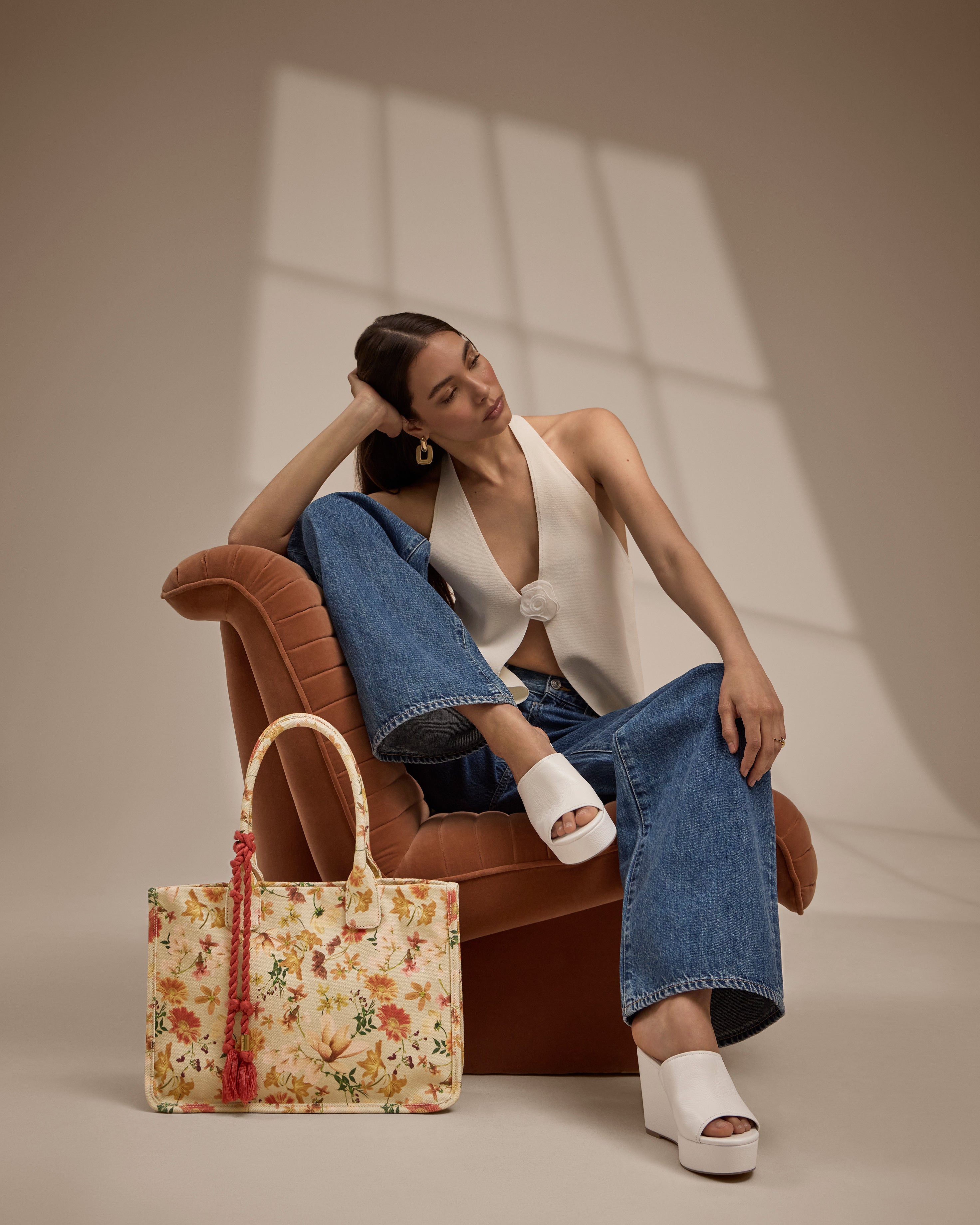Leather Wedge Sandal with Single Band | Etta Y2K-Inspired