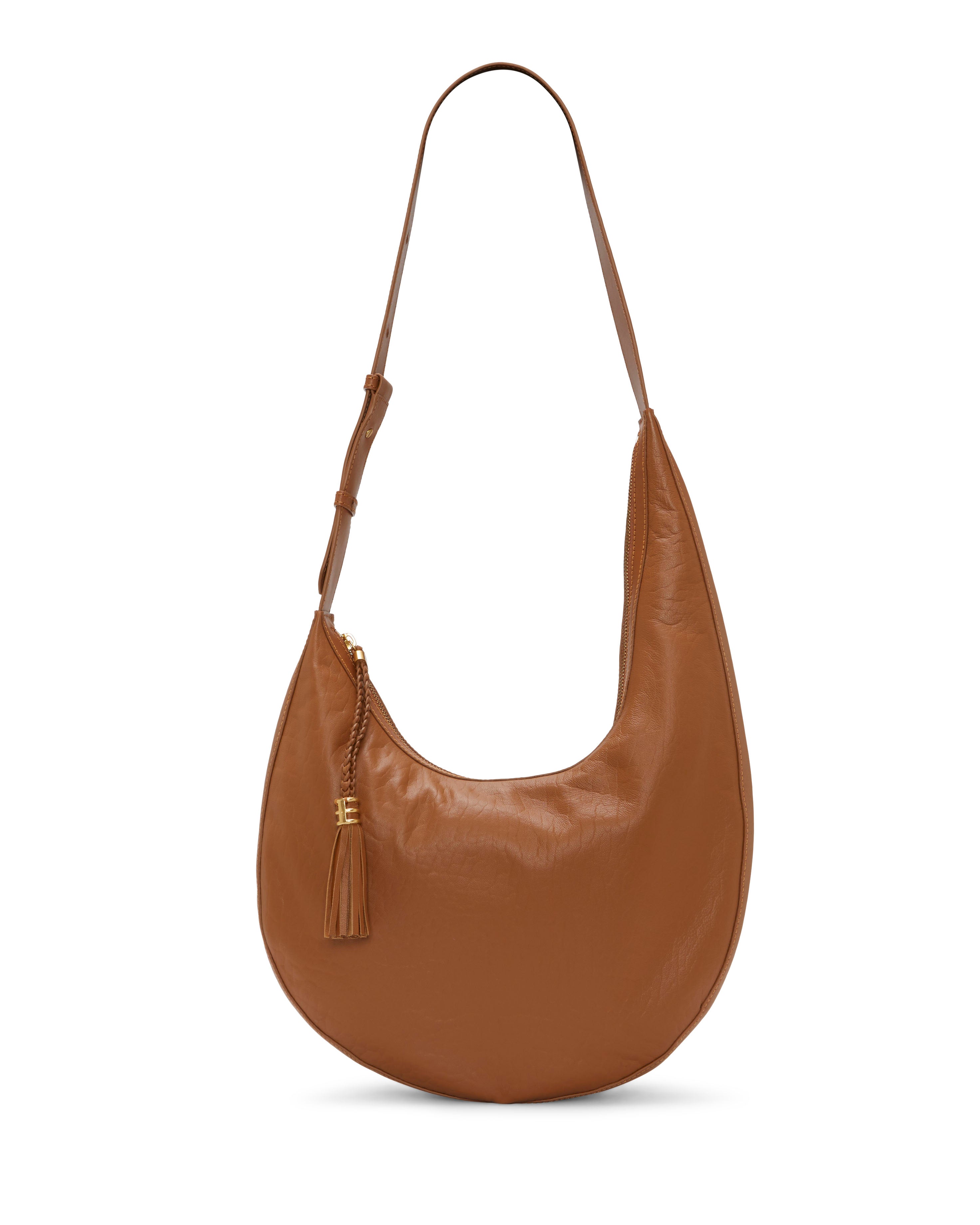 Leather Hobo Bag with Adjustable Handle & Fringe Detail | Vince Camuto