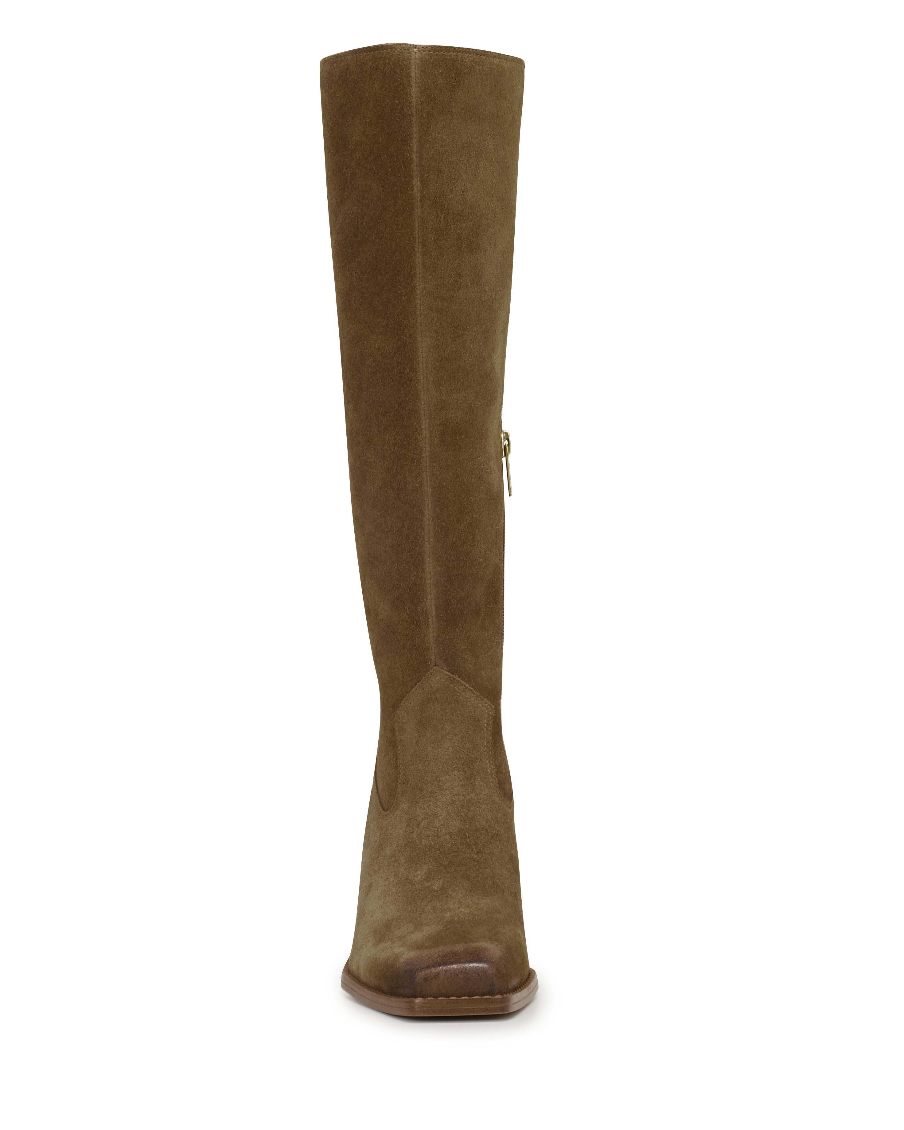 Wide Calf Boots with Square Toe & Block Heel | Sangeti