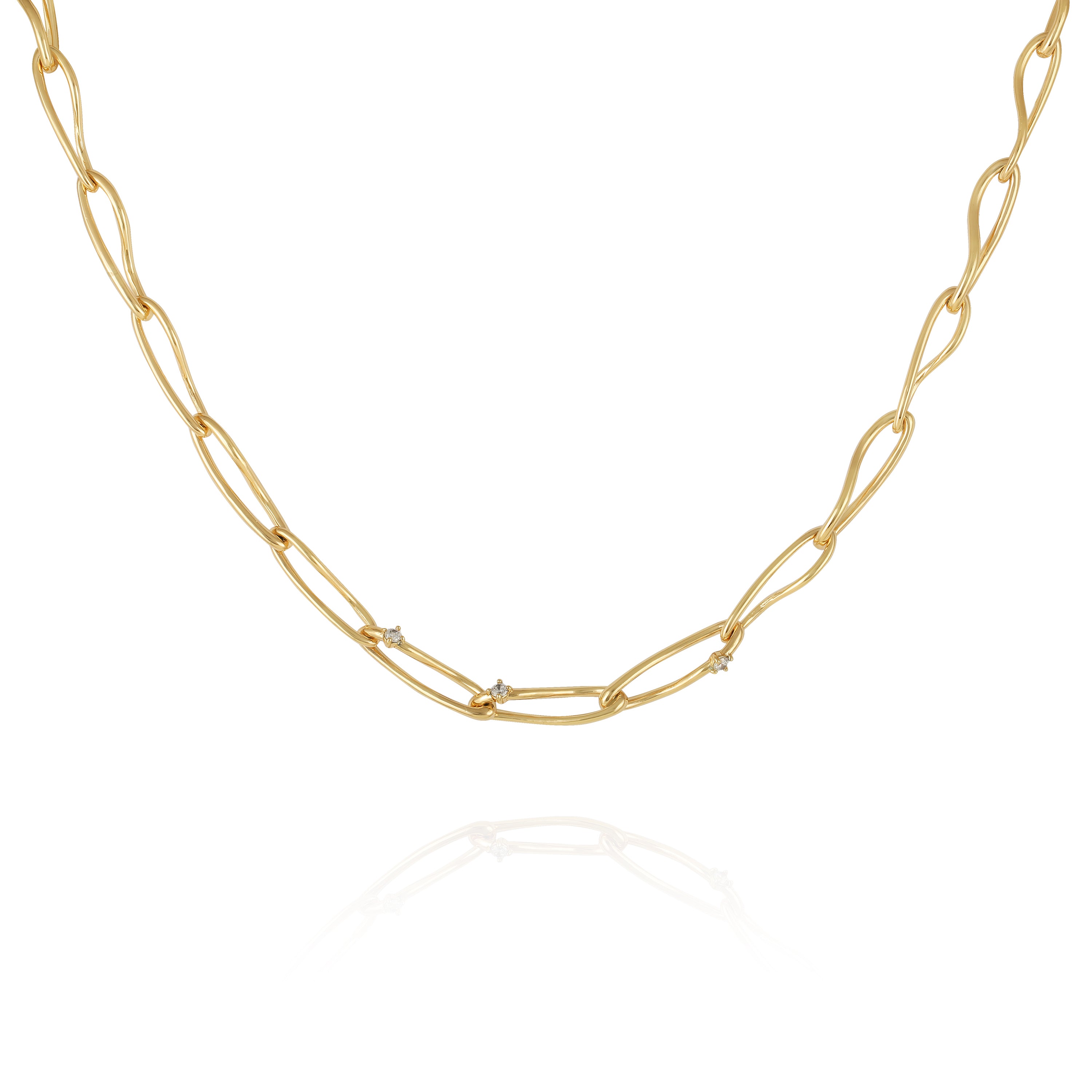 Twisted Gold Chain Necklace | Modern Link Design