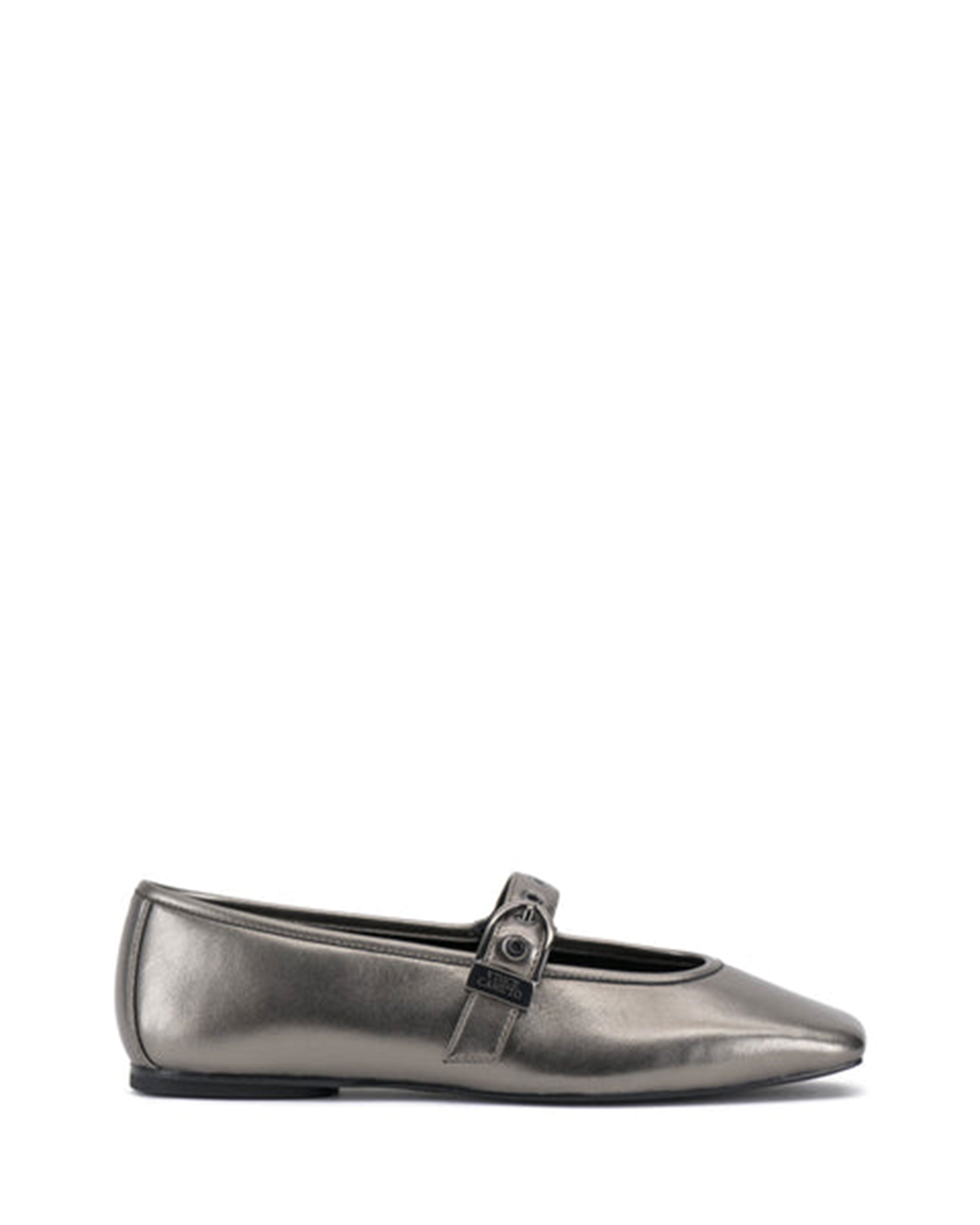 Square Toe Mary Jane Flats with Metal Grommets | Vinica