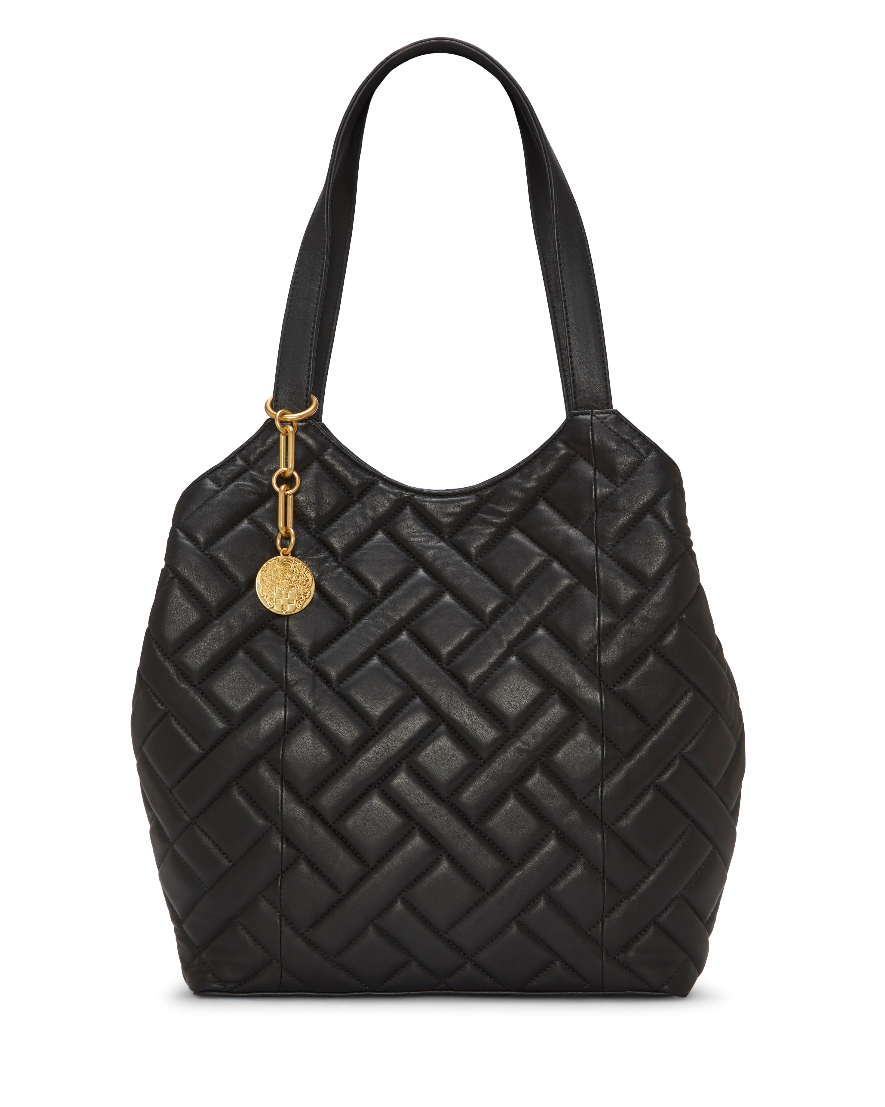 Quilted Tote Bag with Gold Chain & Basketweave Stitching | Kisho