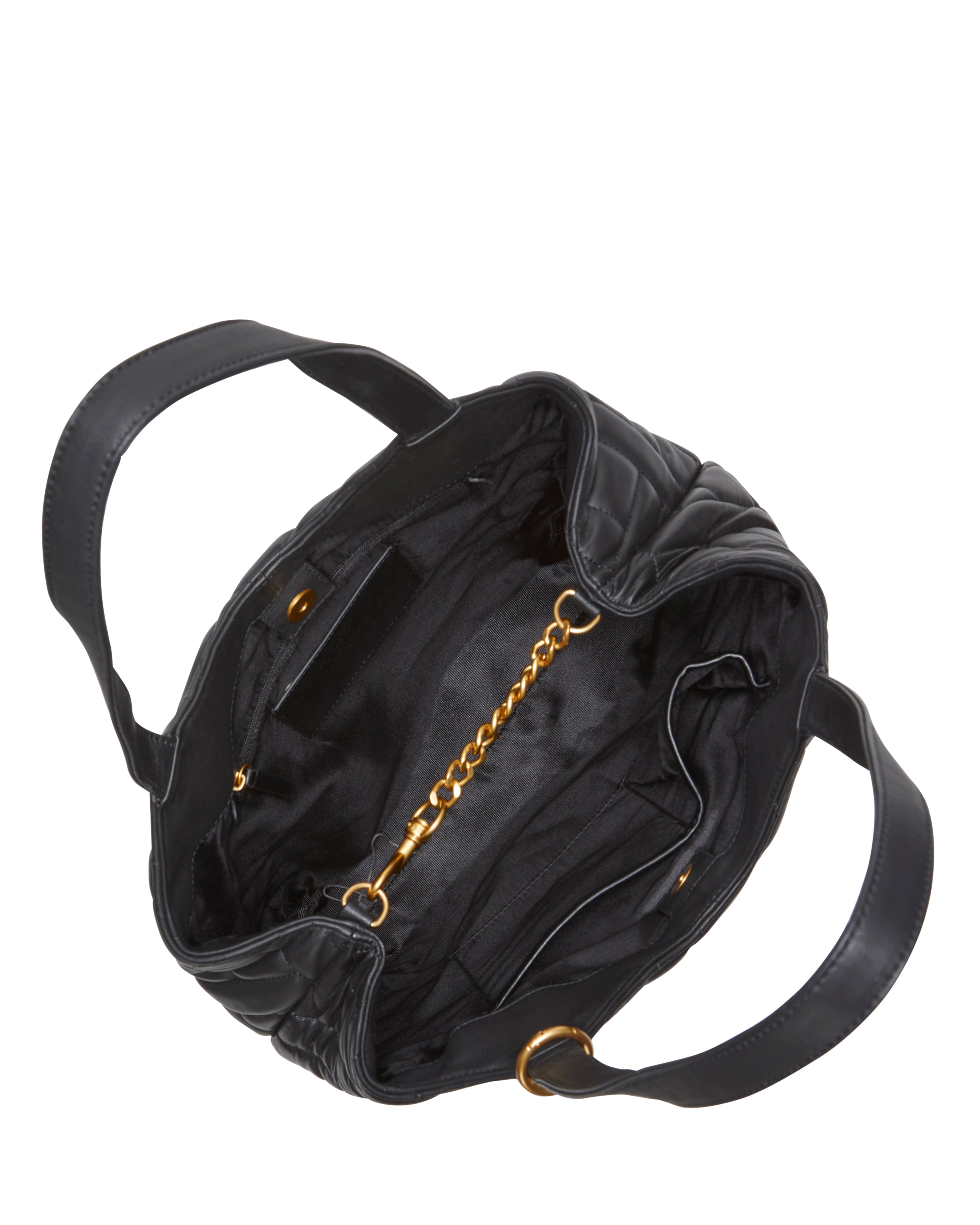 Quilted Tote Bag with Gold Chain & Basketweave Stitching | Kisho