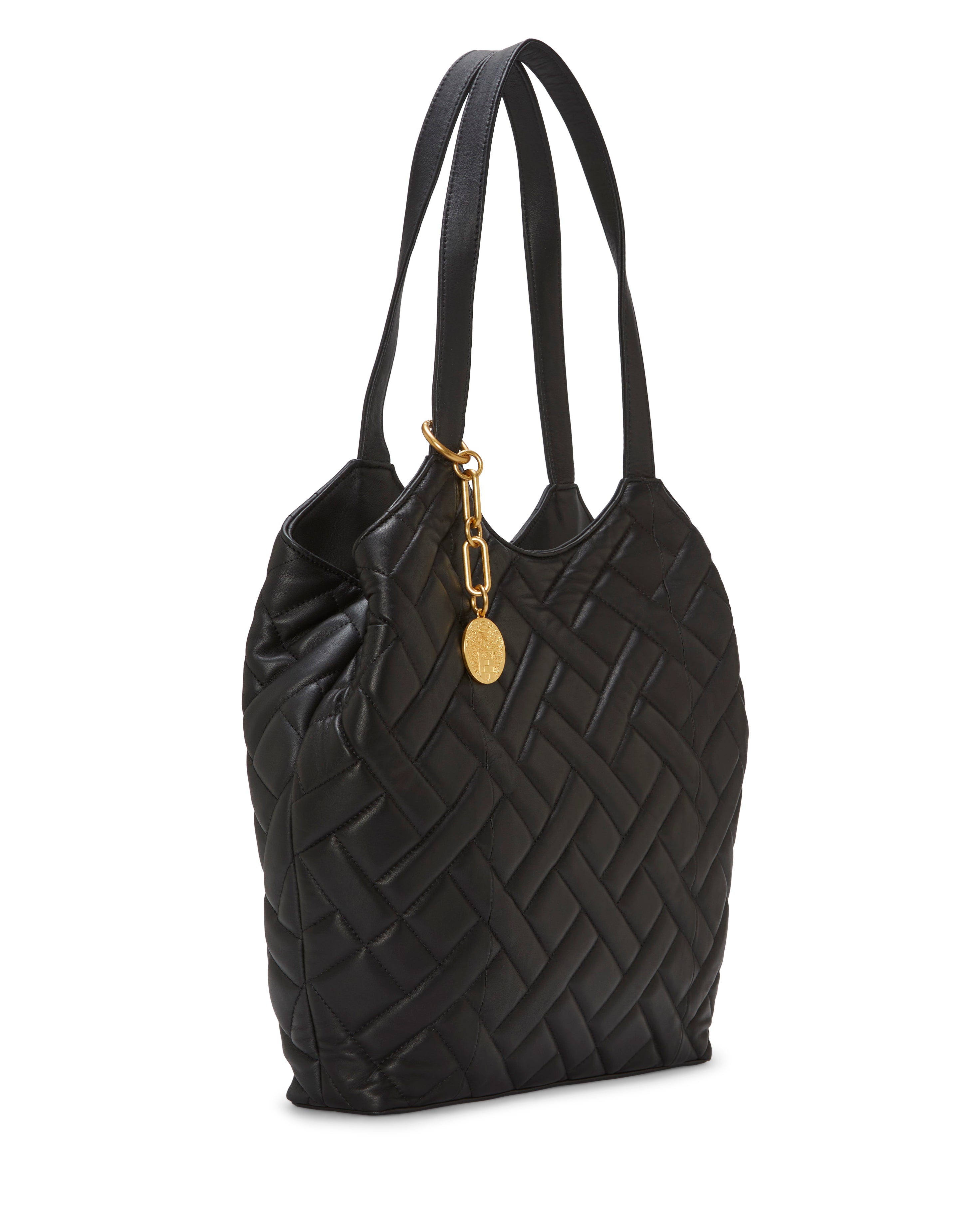 Quilted Tote Bag with Gold Chain & Basketweave Stitching | Kisho