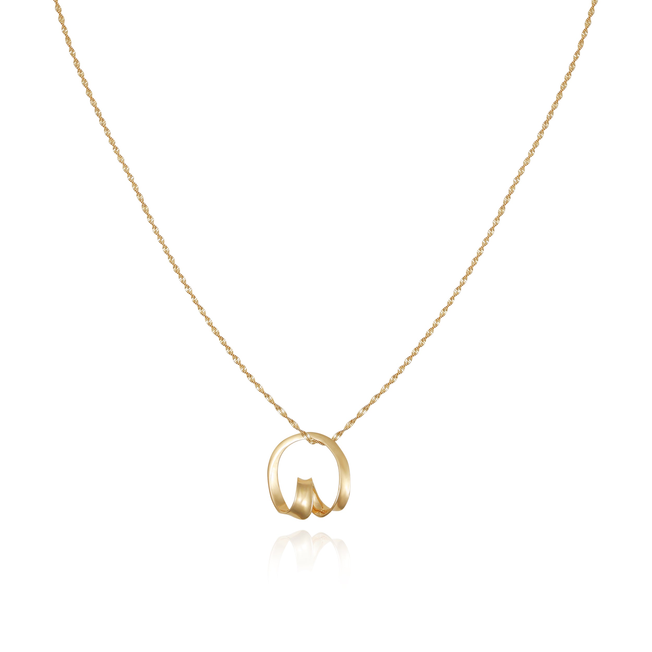 Goldtone Herringbone Chain Necklace for Layering | Elegant Long Necklace