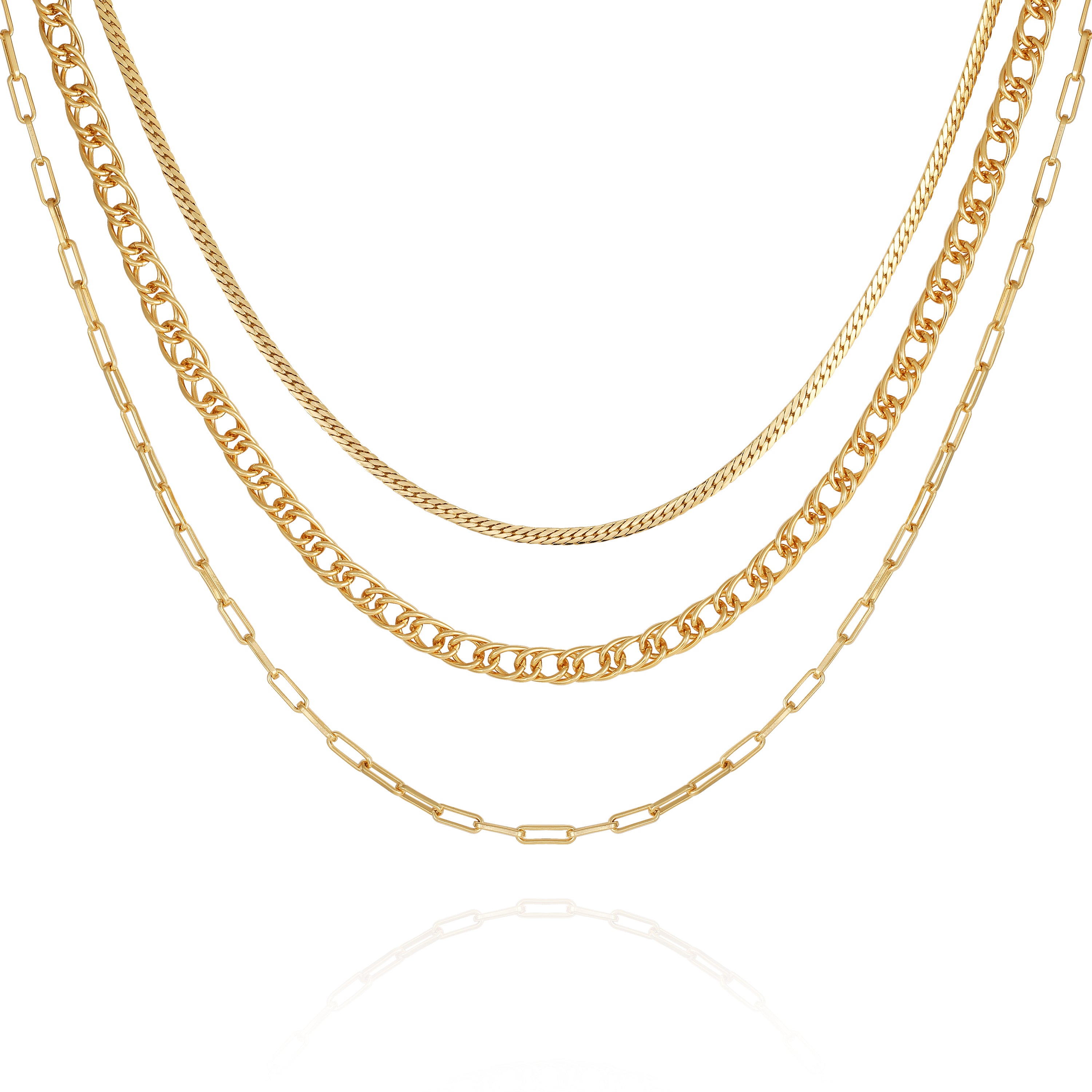 Multi-Layered Snake & Wheat Chain Necklace | Vince Camuto