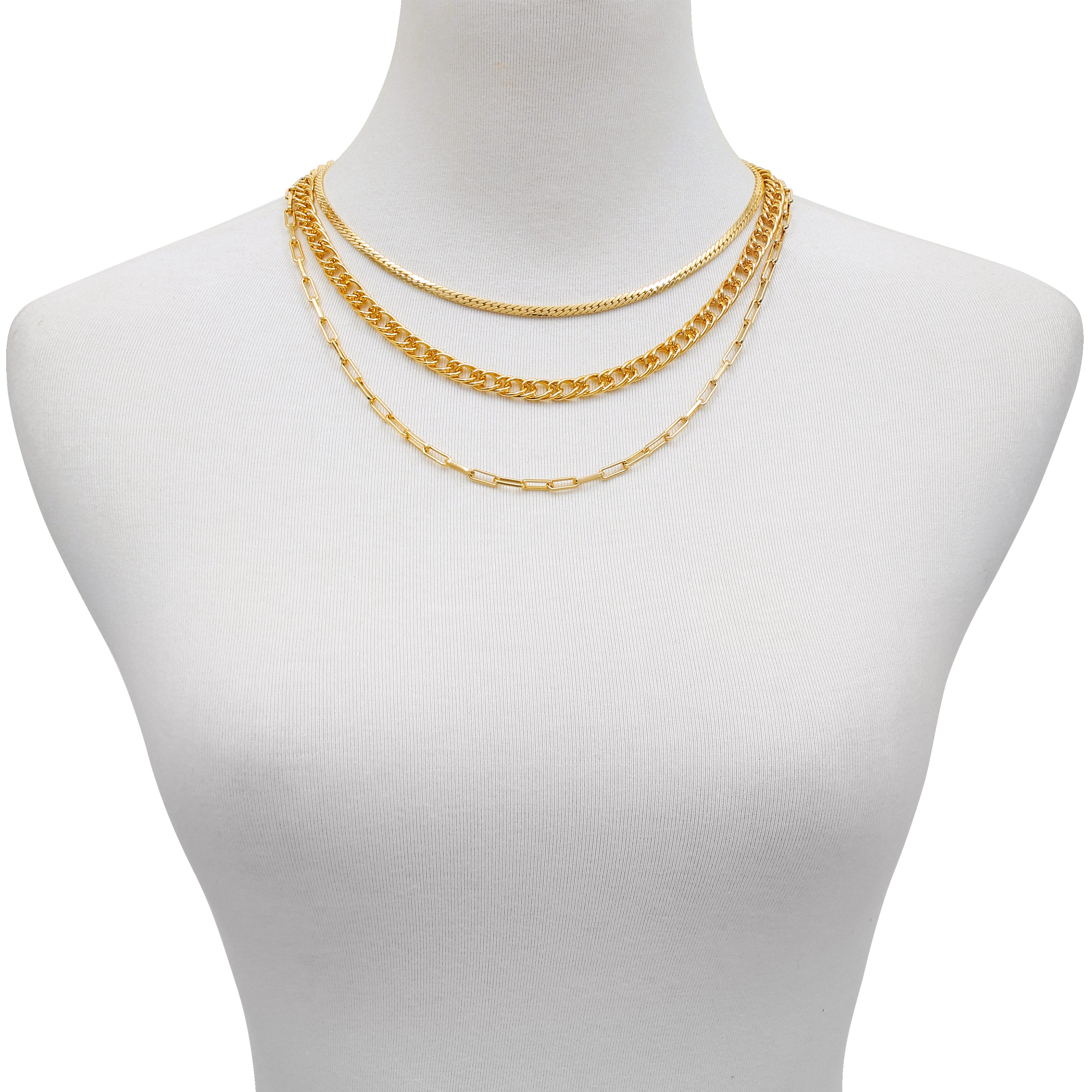 Multi-Layered Snake & Wheat Chain Necklace | Vince Camuto
