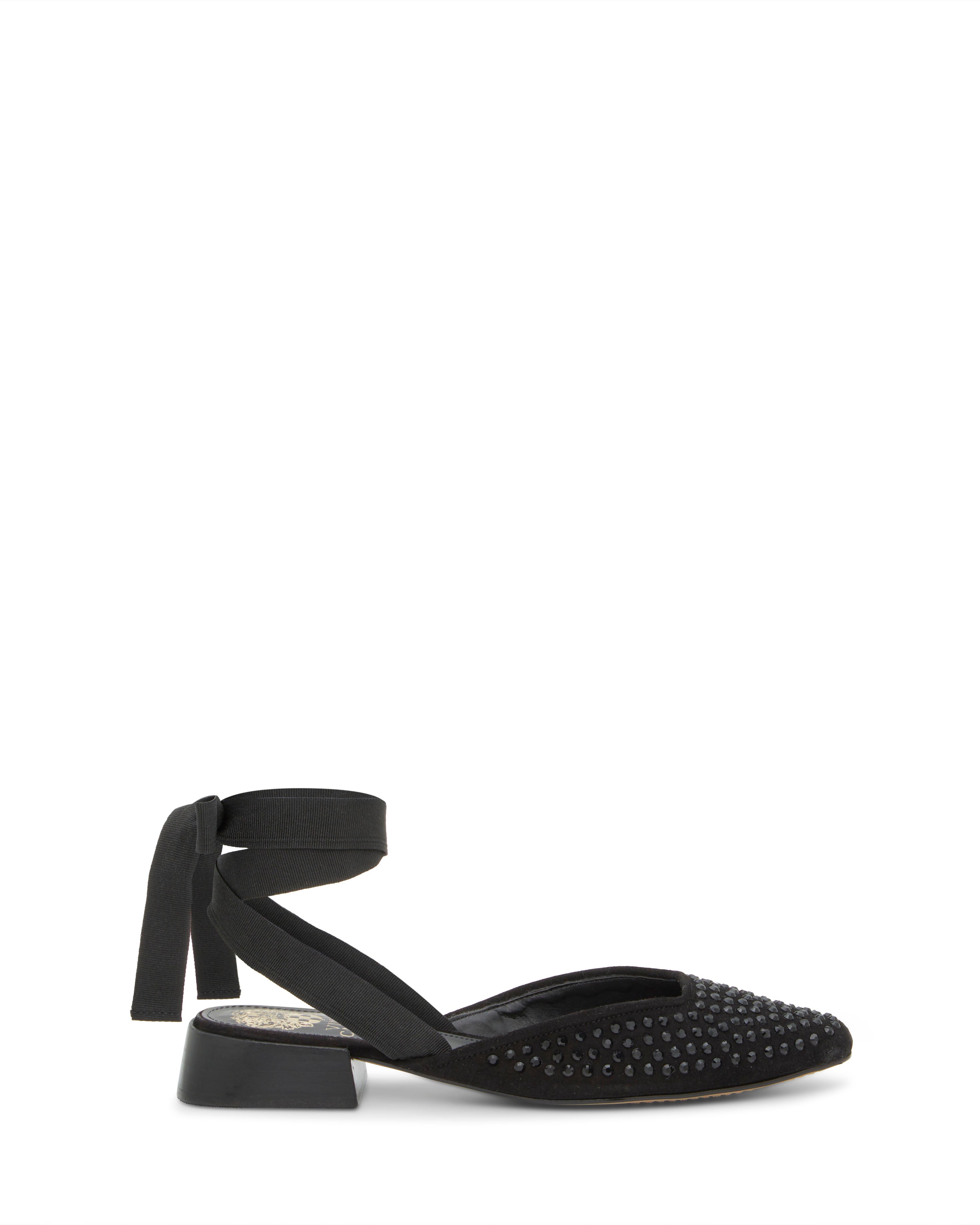 Ballet Flats with Rhinestones & Block Heel | Kayla Flat