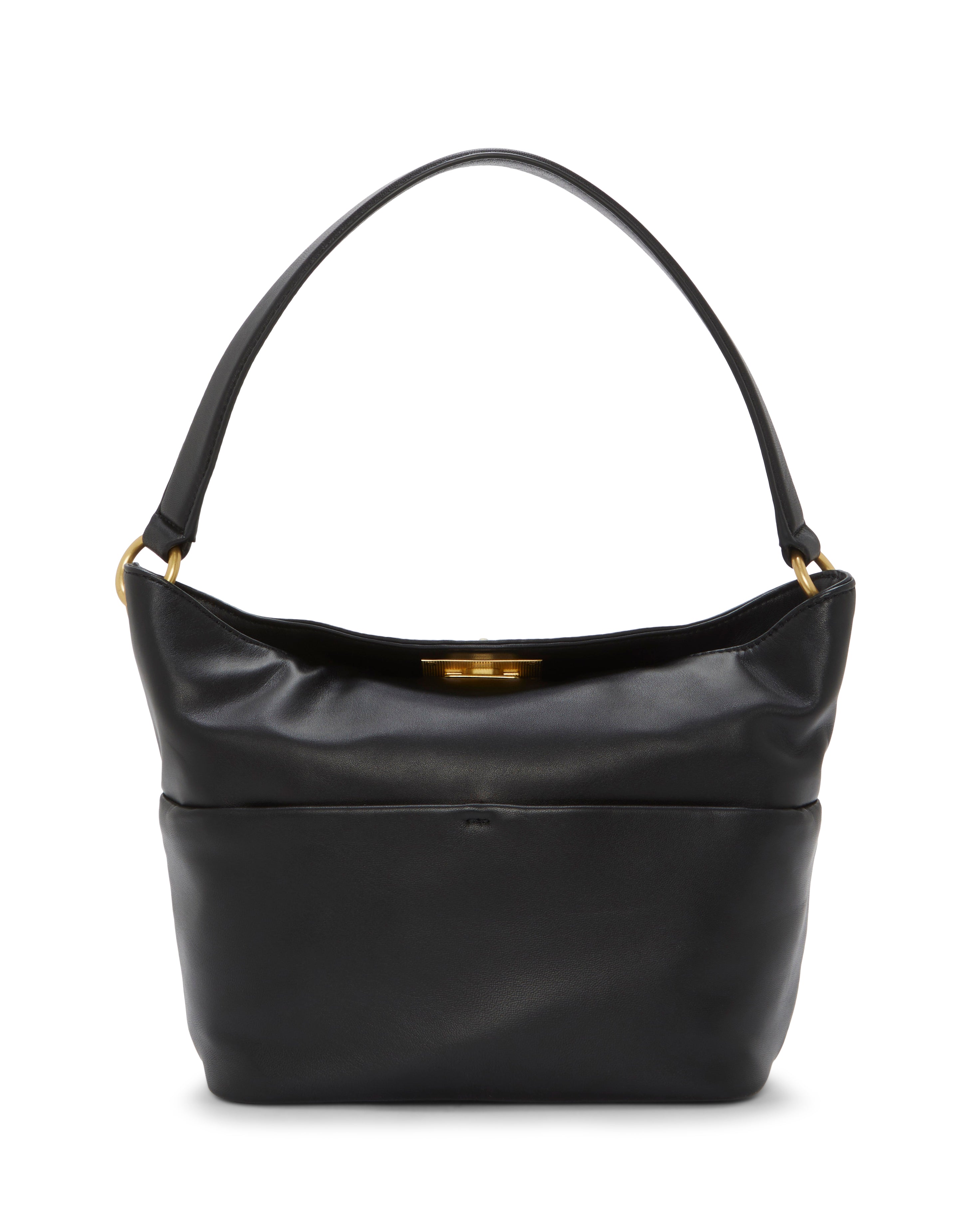 Leather Crossbody Bag with Removable Strap & Goldtone Details | Vince Camuto Liann