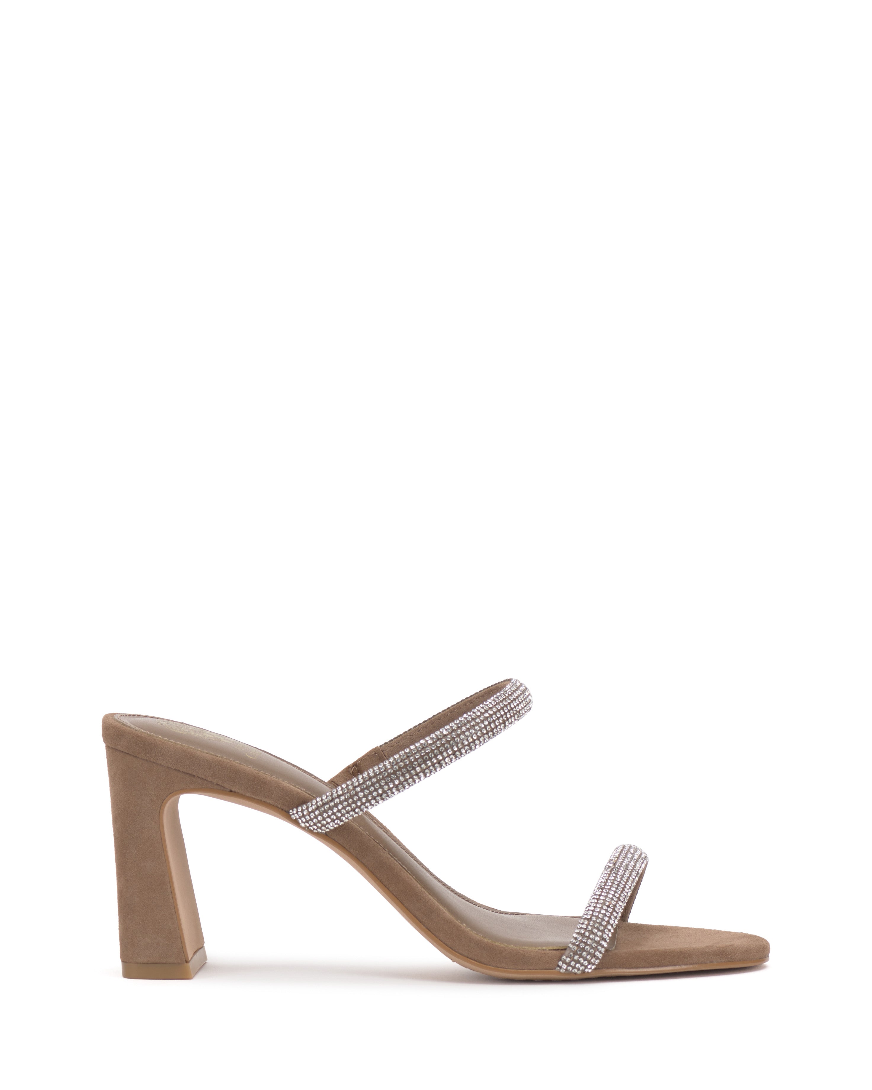 Rhinestone Strap Block Heel Sandals for Evening & Casual Wear | Azarah