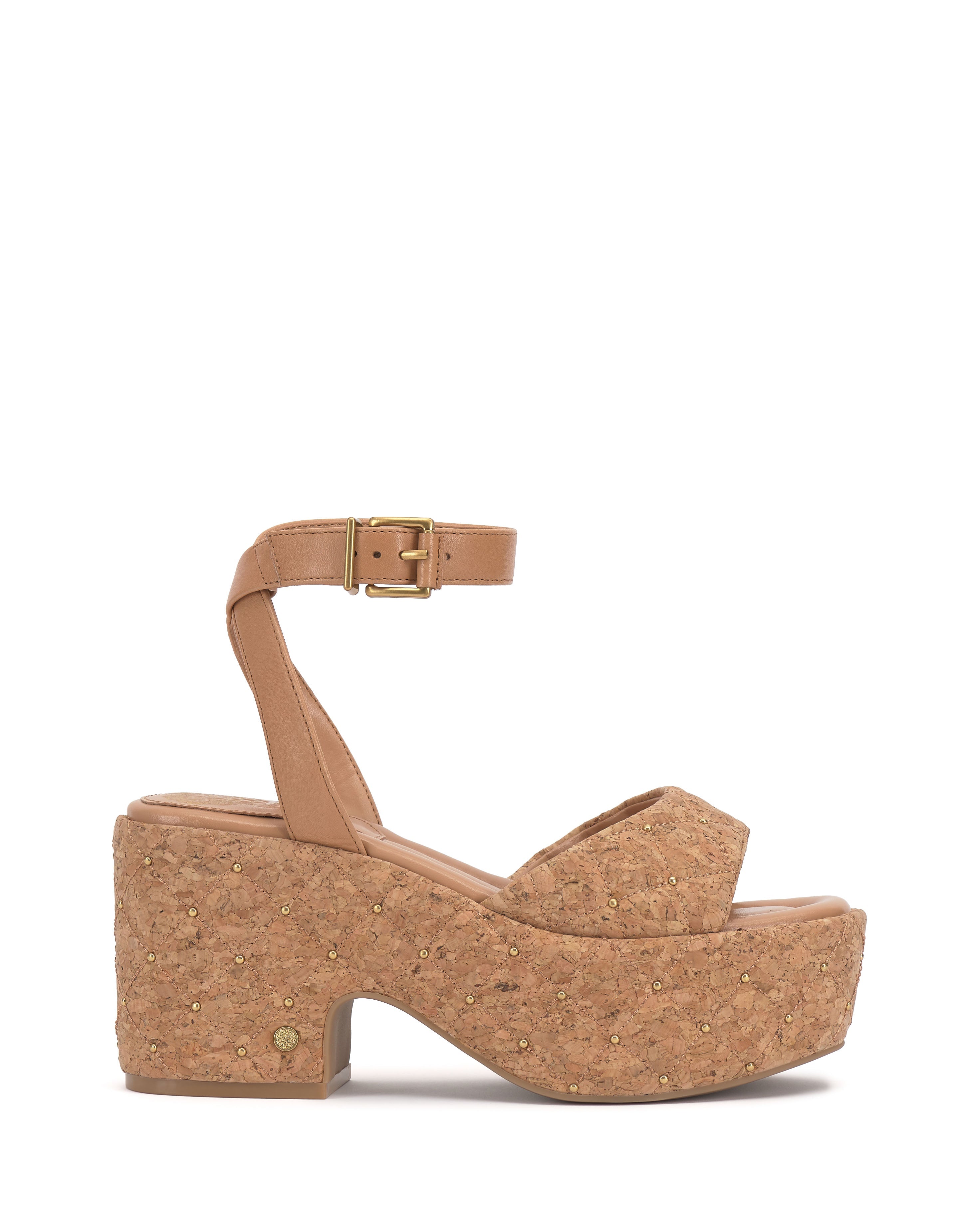 Retro Platform Sandals with Quilted Design & Microstuds | Ellah