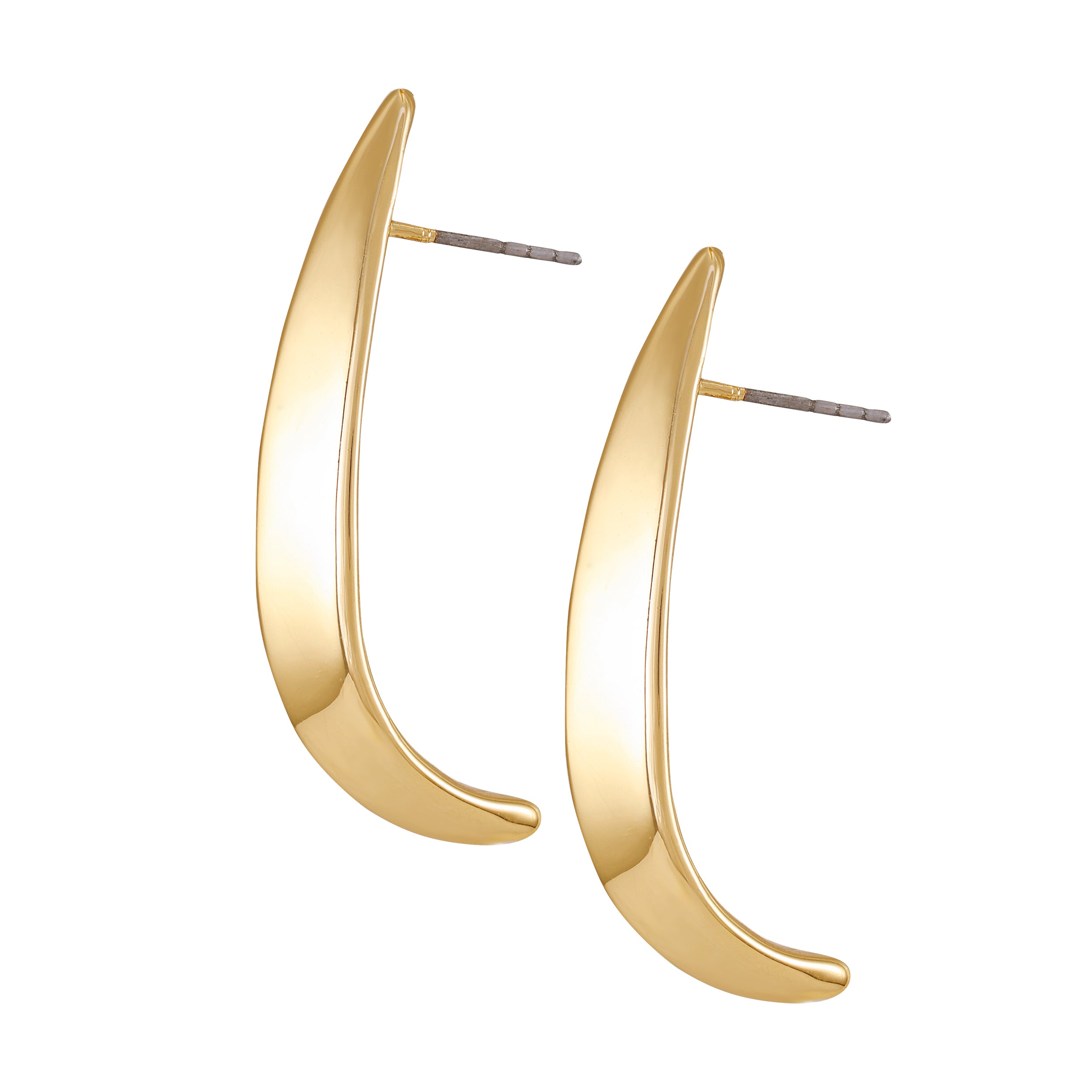 Goldtone Leaf Earrings with Secure Post Closure | Elegant Nature-Inspired Design