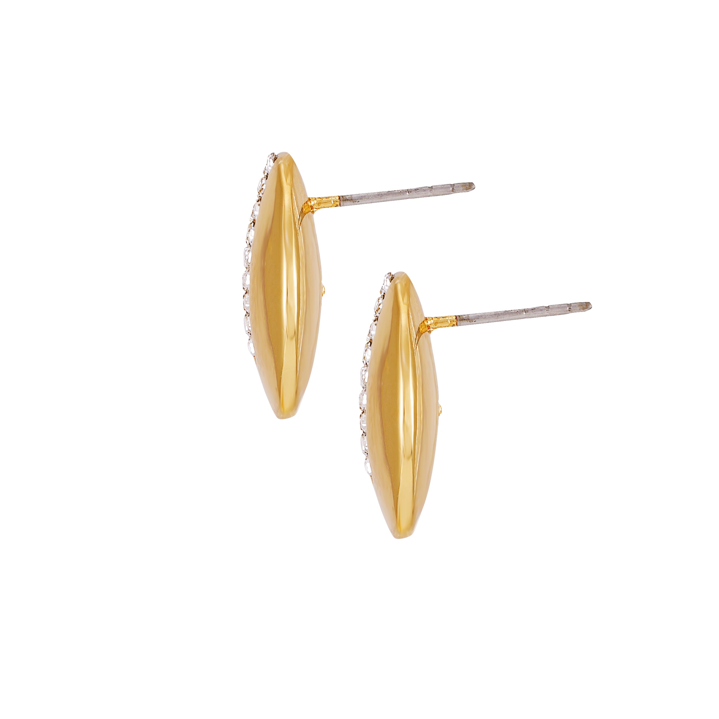 Goldtone Crystal Coin Earrings with Secure Post Closure | Timeless Elegance