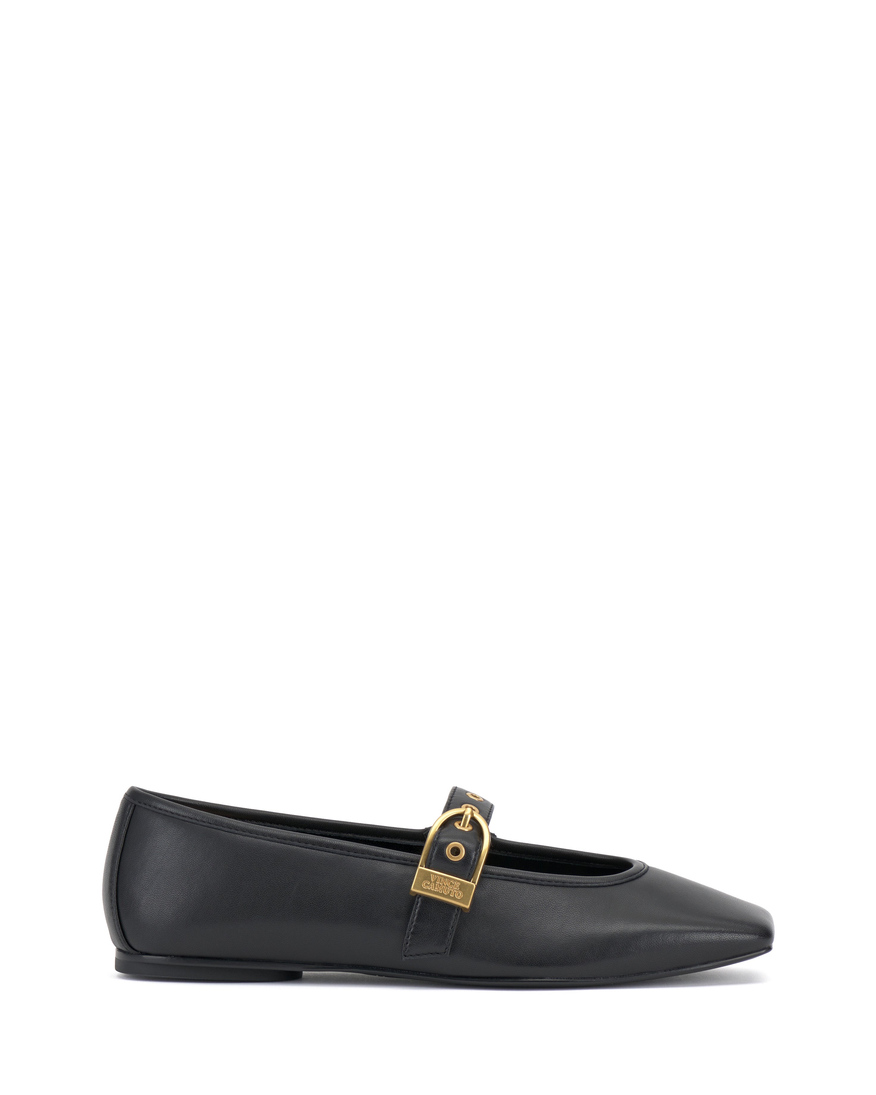 Square Toe Mary Jane Flats with Metal Grommets | Vinica