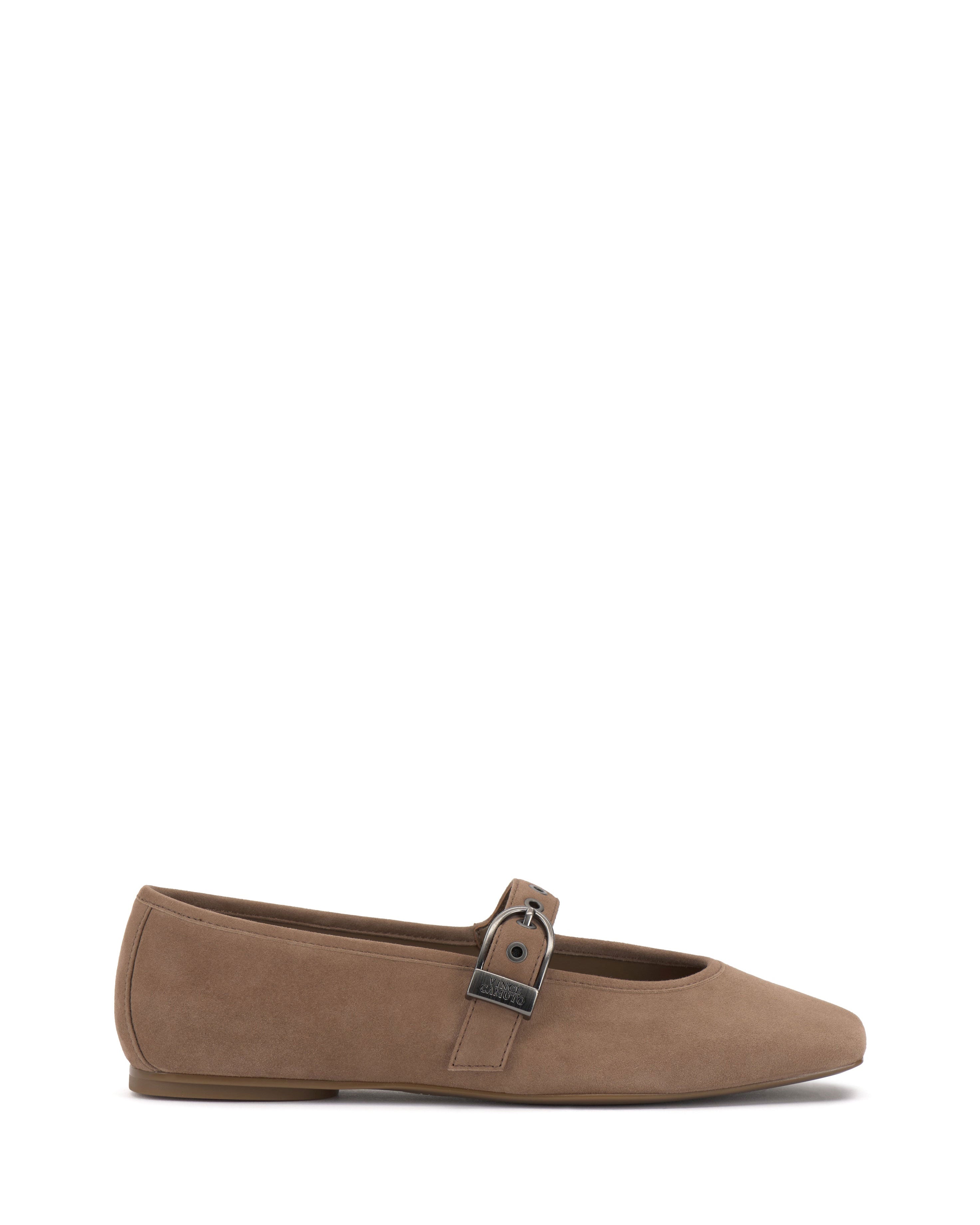 Square Toe Mary Jane Flats with Metal Grommets | Vinica