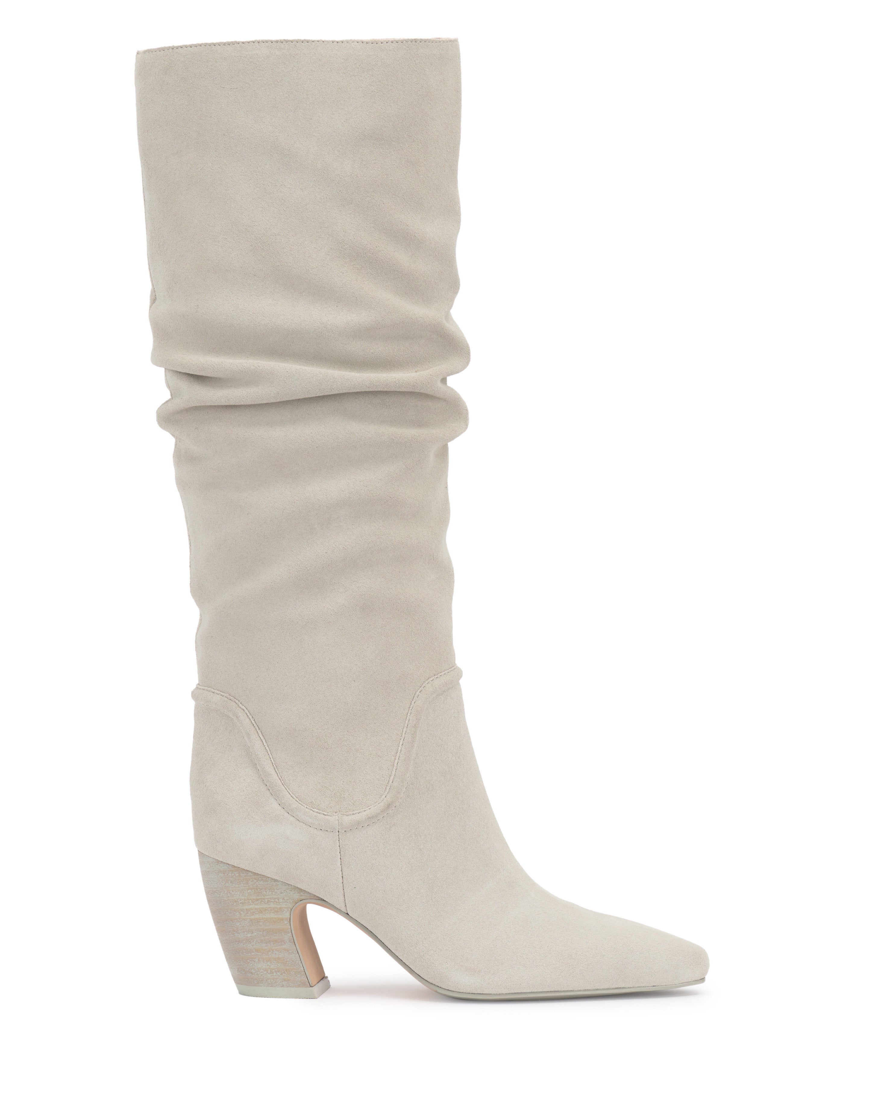 Slouch Knee High Boot with Block Heel & Western Style | Chelsey