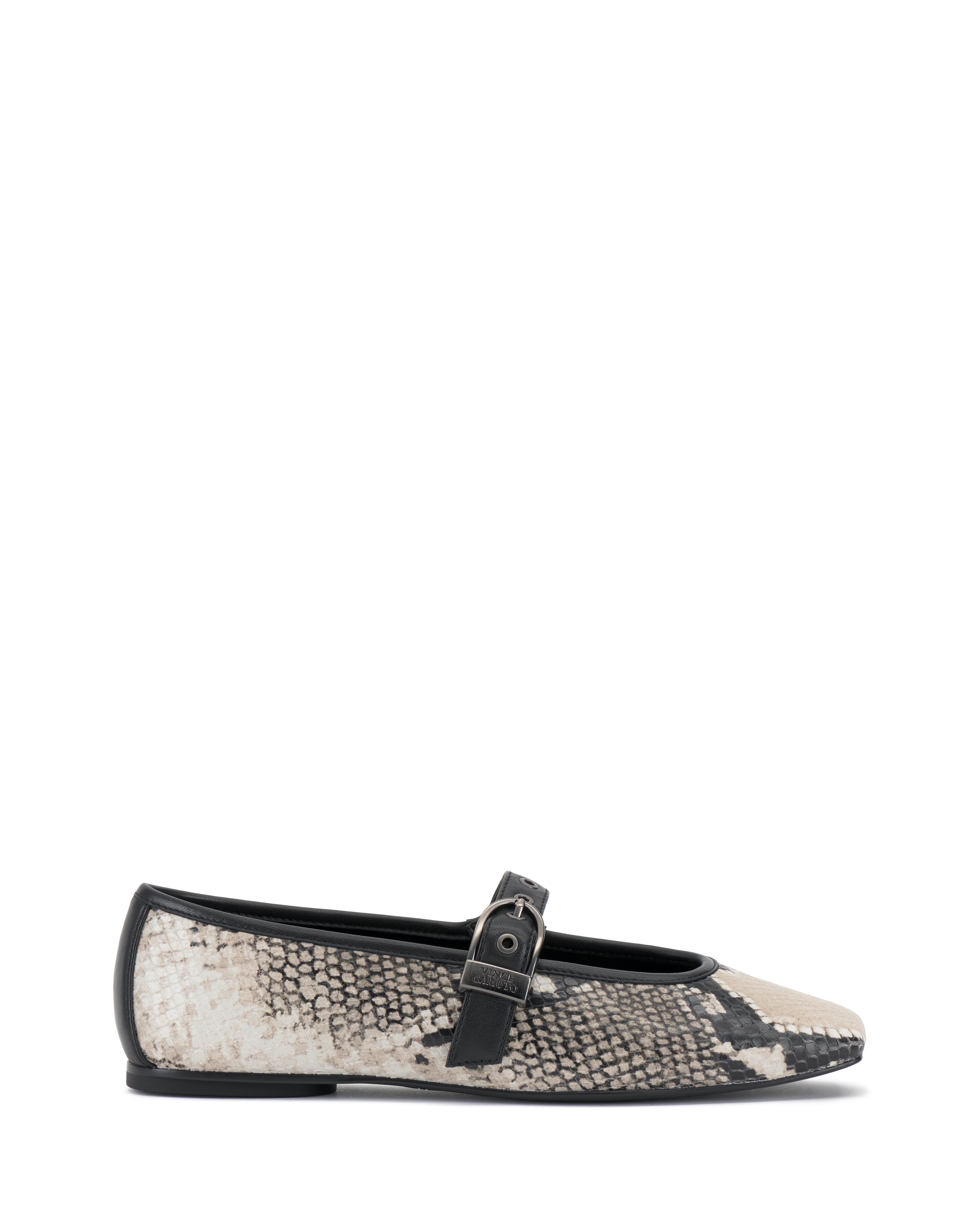Square Toe Mary Jane Flats with Metal Grommets | Vinica