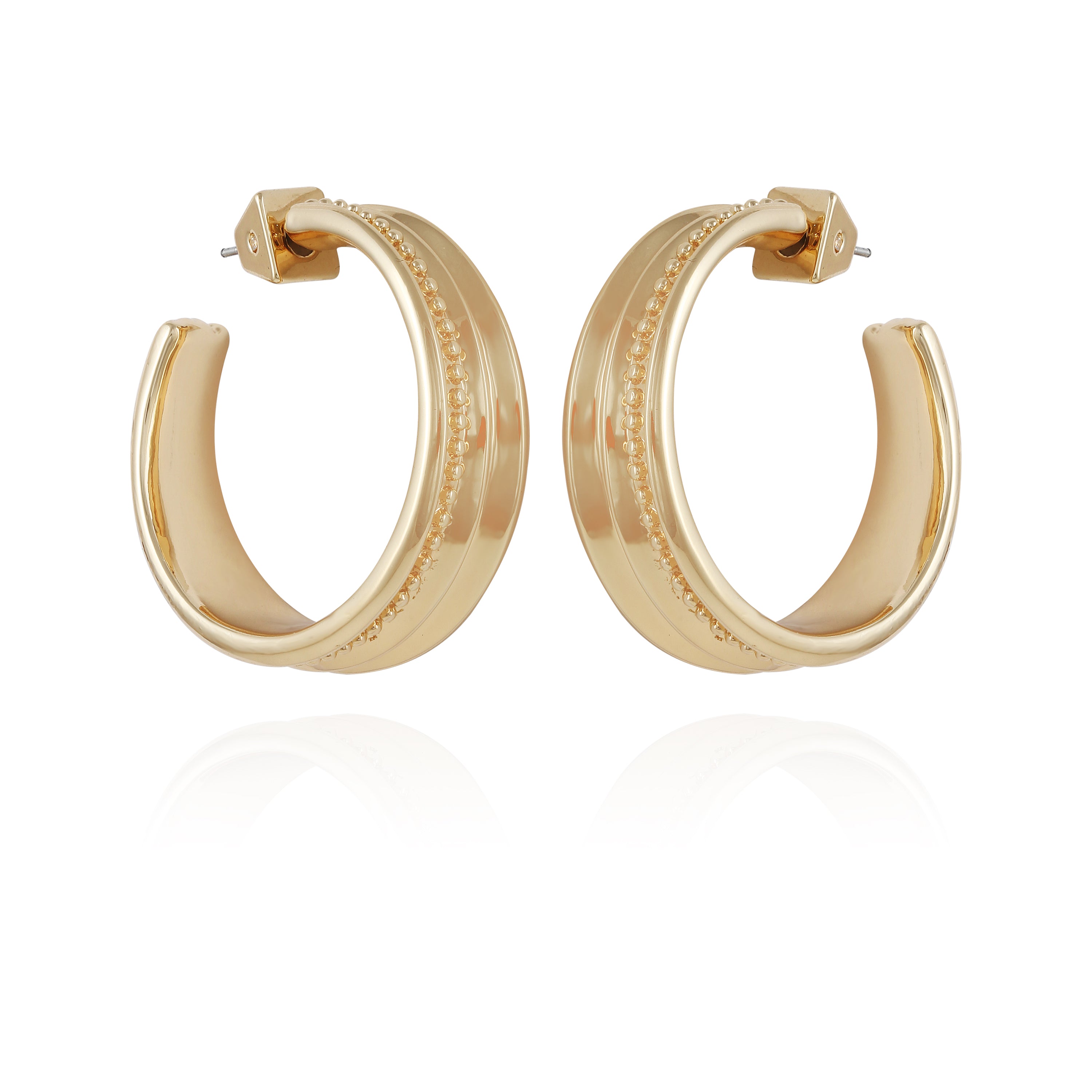 Chunky Gold-Tone Open Hoop Earrings for Women | Bold Statement Jewelry
