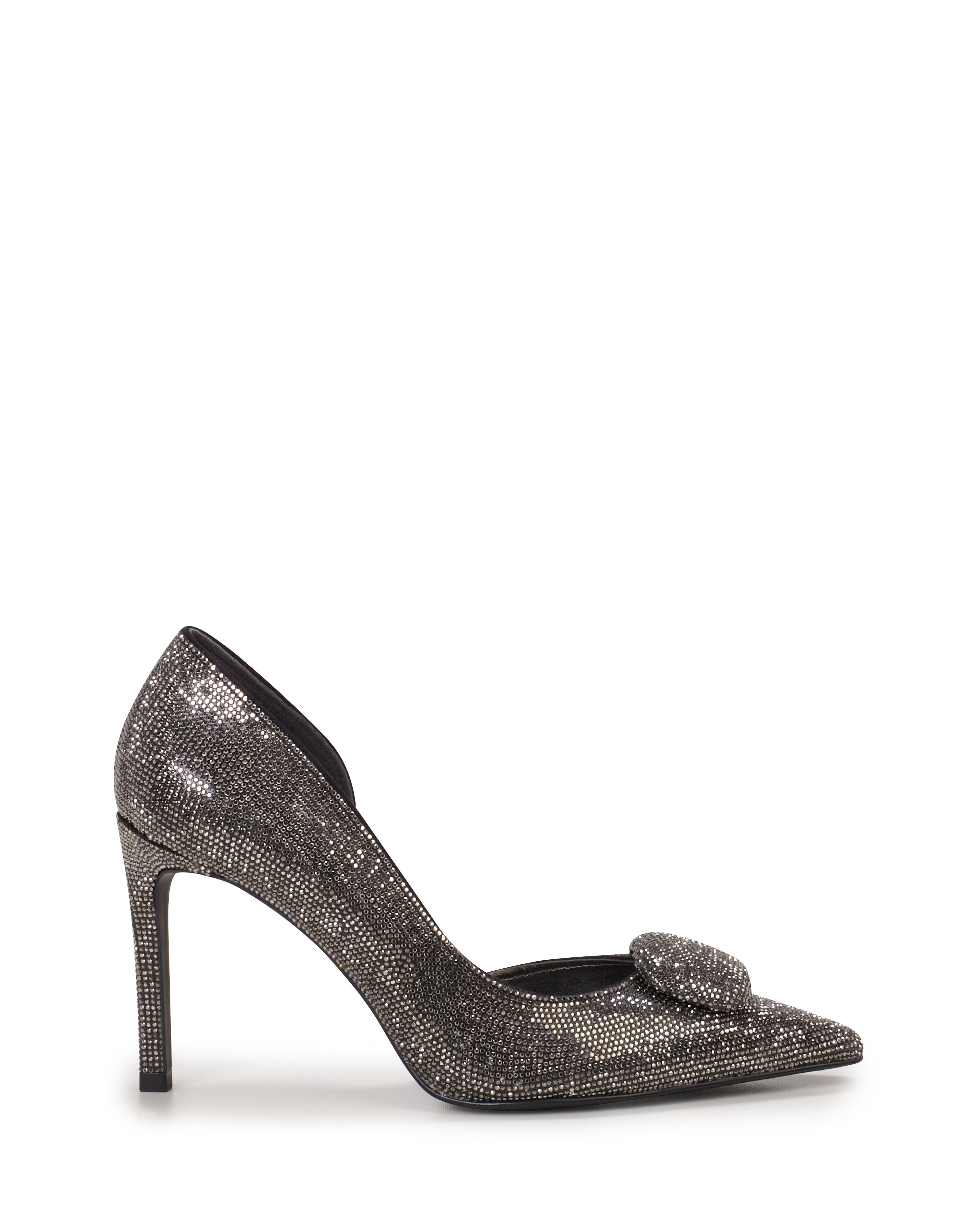 Glitter Embellished Stiletto Pumps with Rhinestones | Emelias