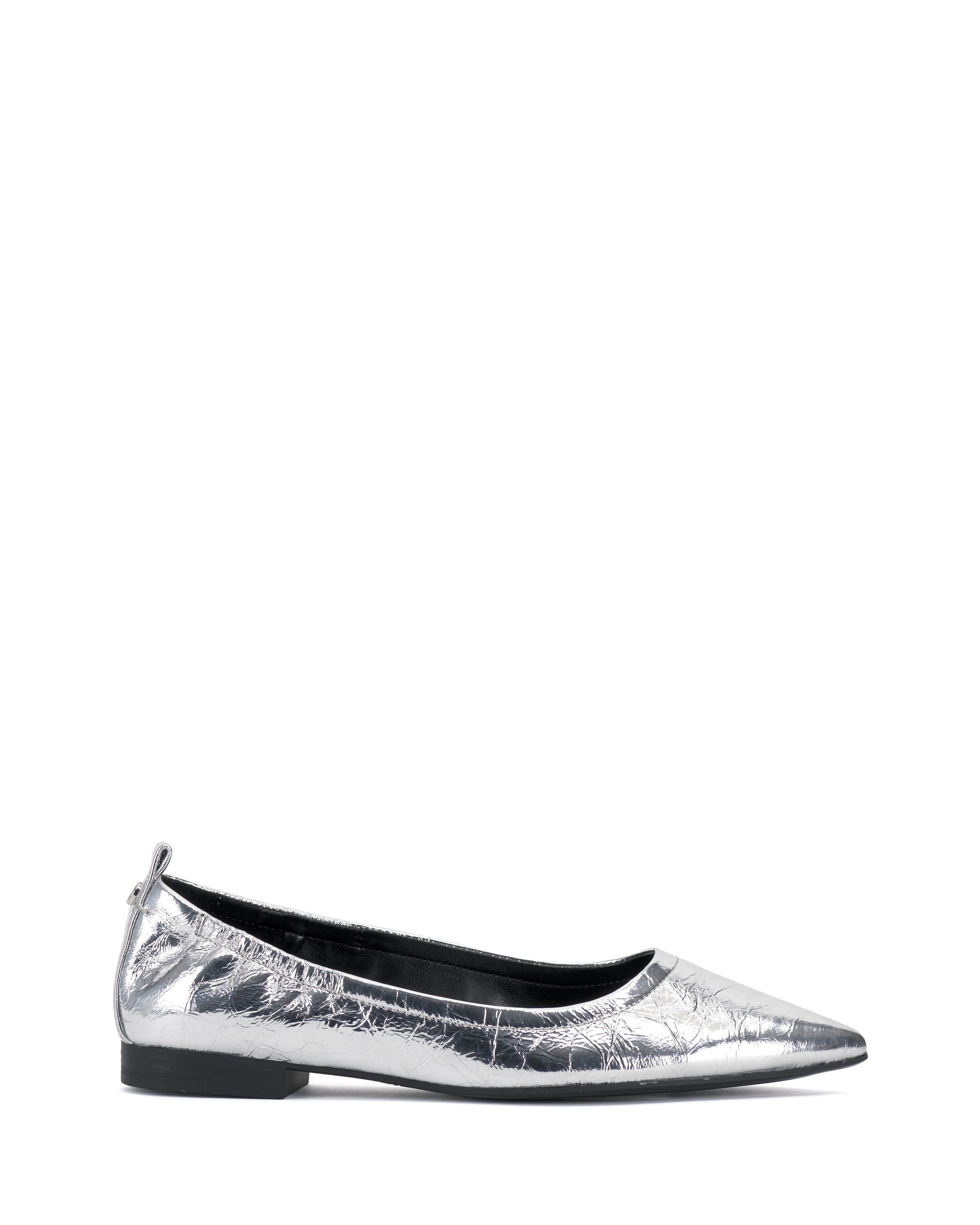 Pointed Toe Ballet Flats with Elastic Back & Pull Tab | Ashleah