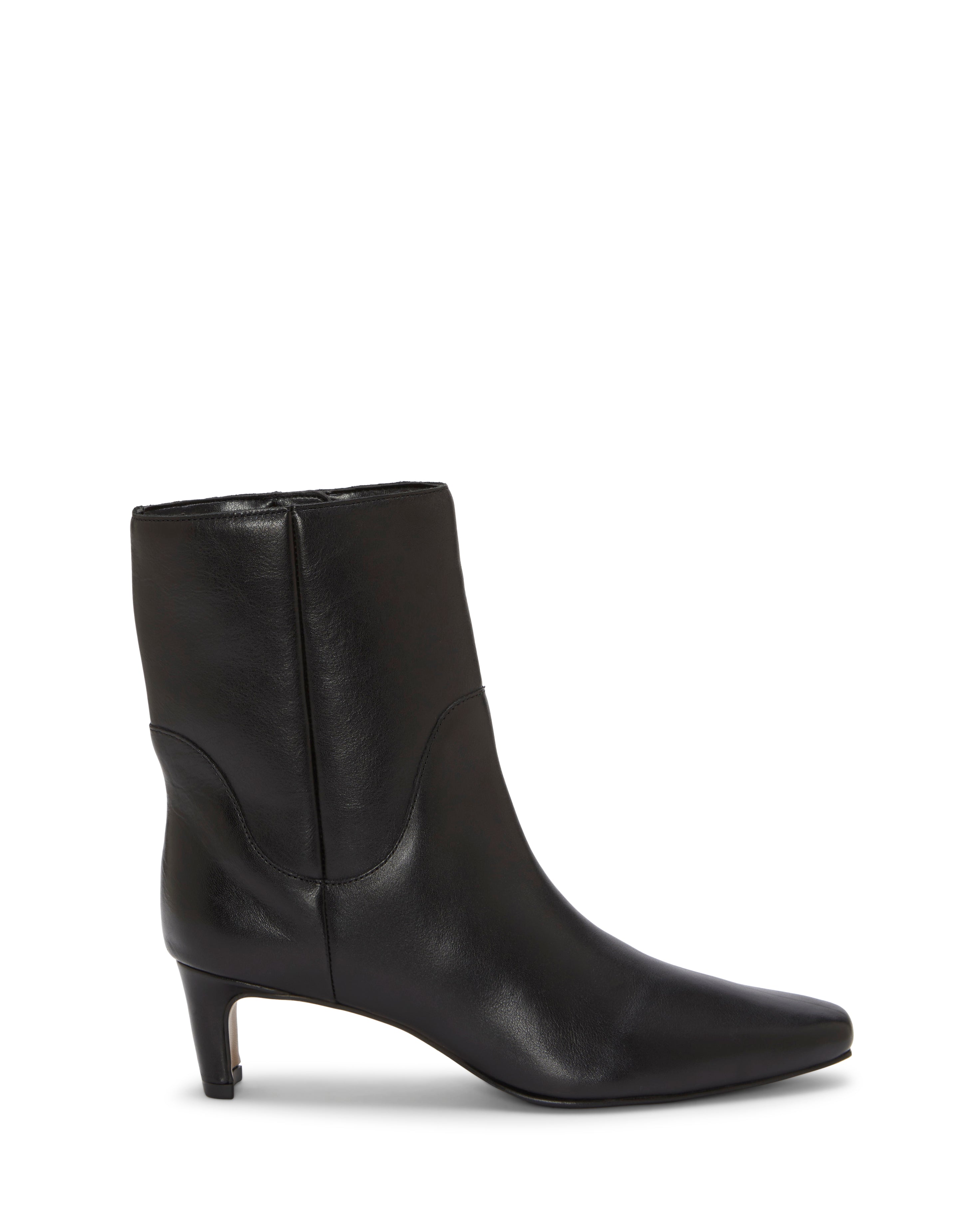 Classic Kitten Heel Bootie with Block Heel & Tapered Toe | Amariah