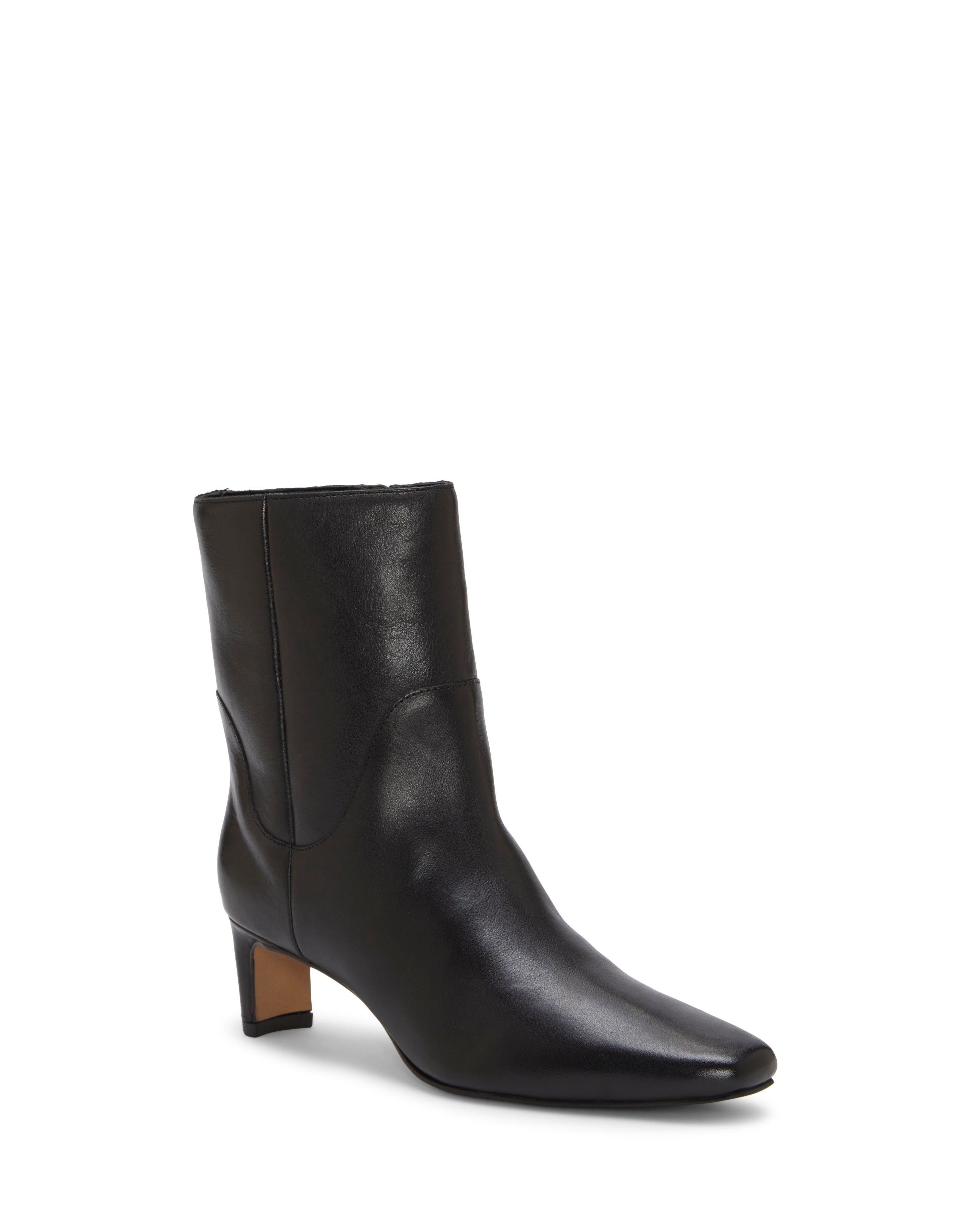 Classic Kitten Heel Bootie with Block Heel & Tapered Toe | Amariah