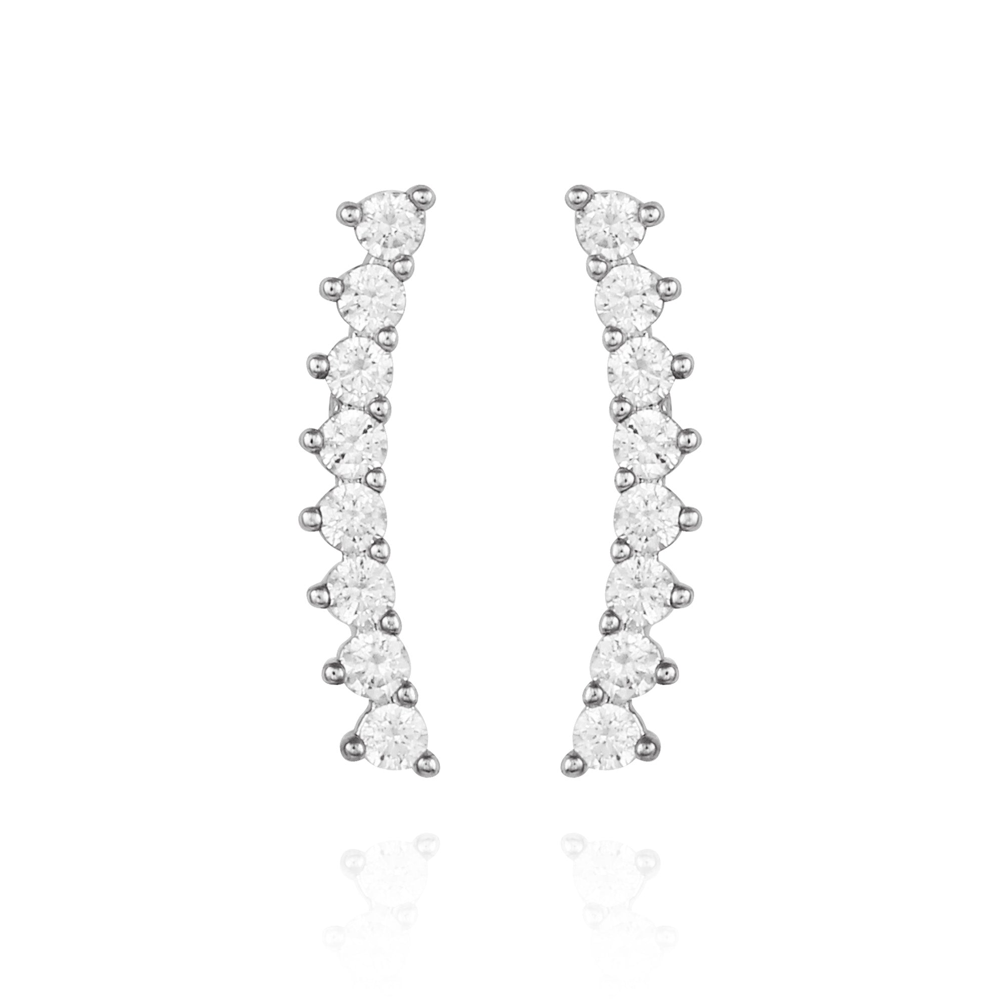 Sparkling Cubic Zirconia Climber Earrings | Gold-Tone Design
