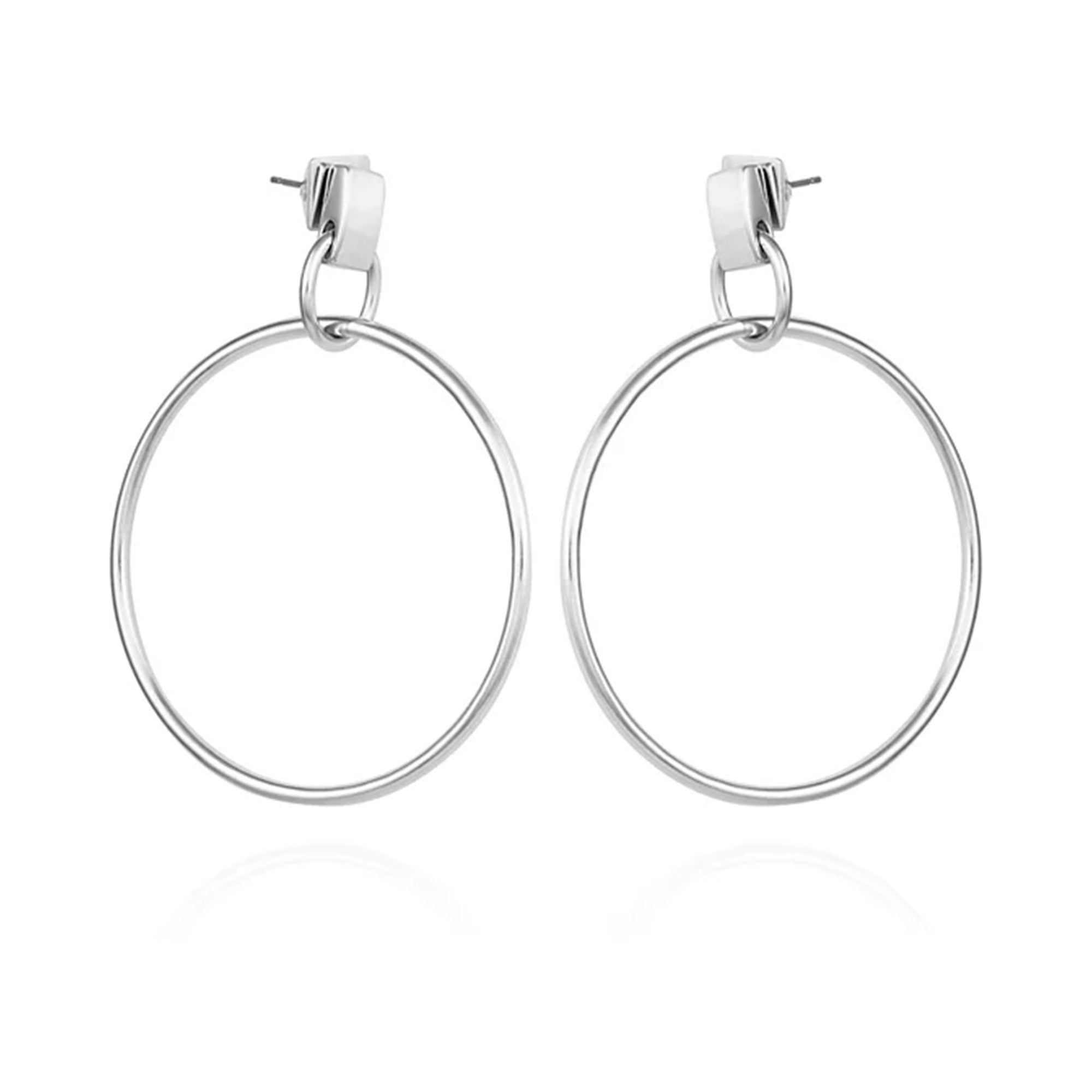 Versatile Silvertone Hoop Drop Earrings for Daily Wear | Vince Camuto