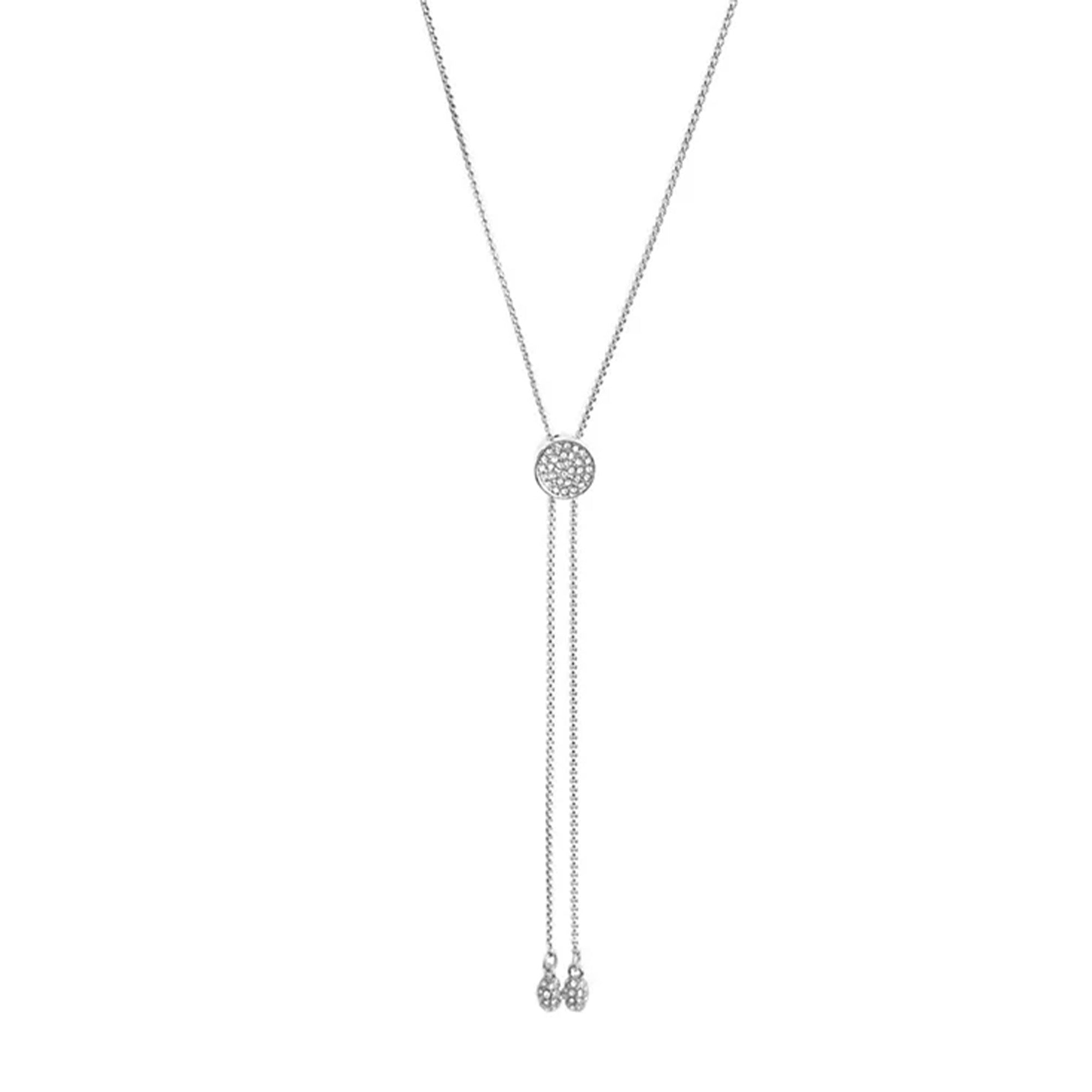 Pave Slider Bolo Necklace with Cubic Zirconia | Gold-Tone Statement Jewelry