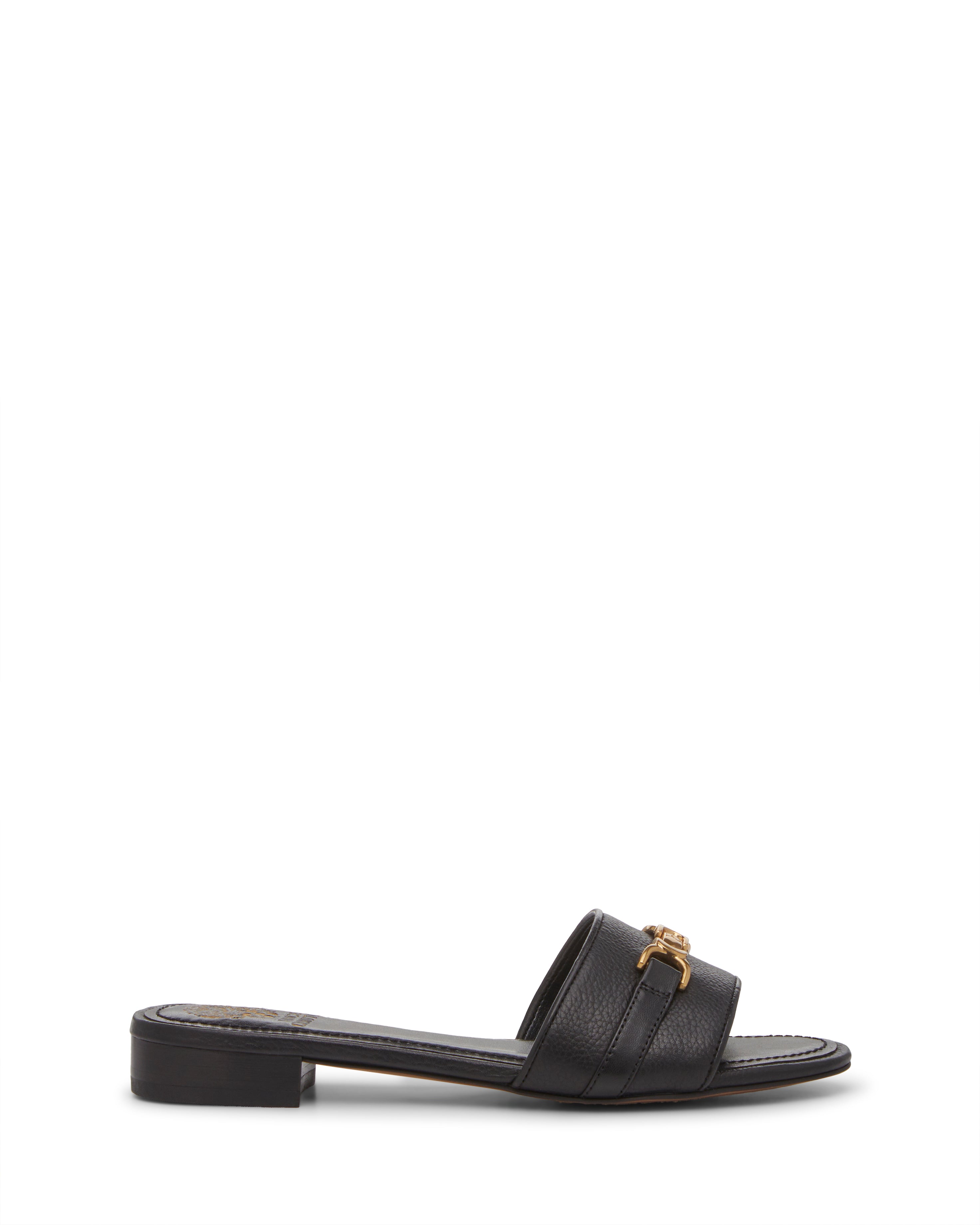 Low Block Heel Sandal with Metal Bit Accent | Maxine