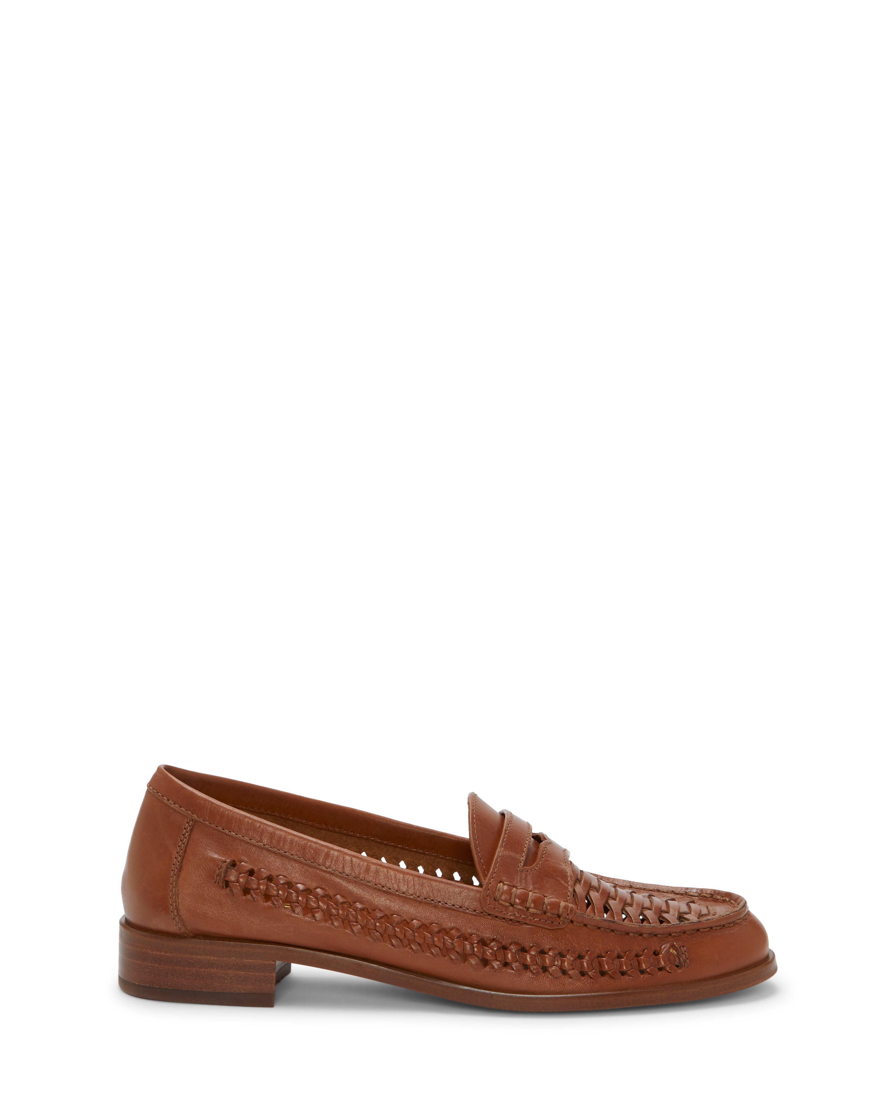 Women's Penny Loafers with Moc-Stitched Toe & Low Heel | Calie