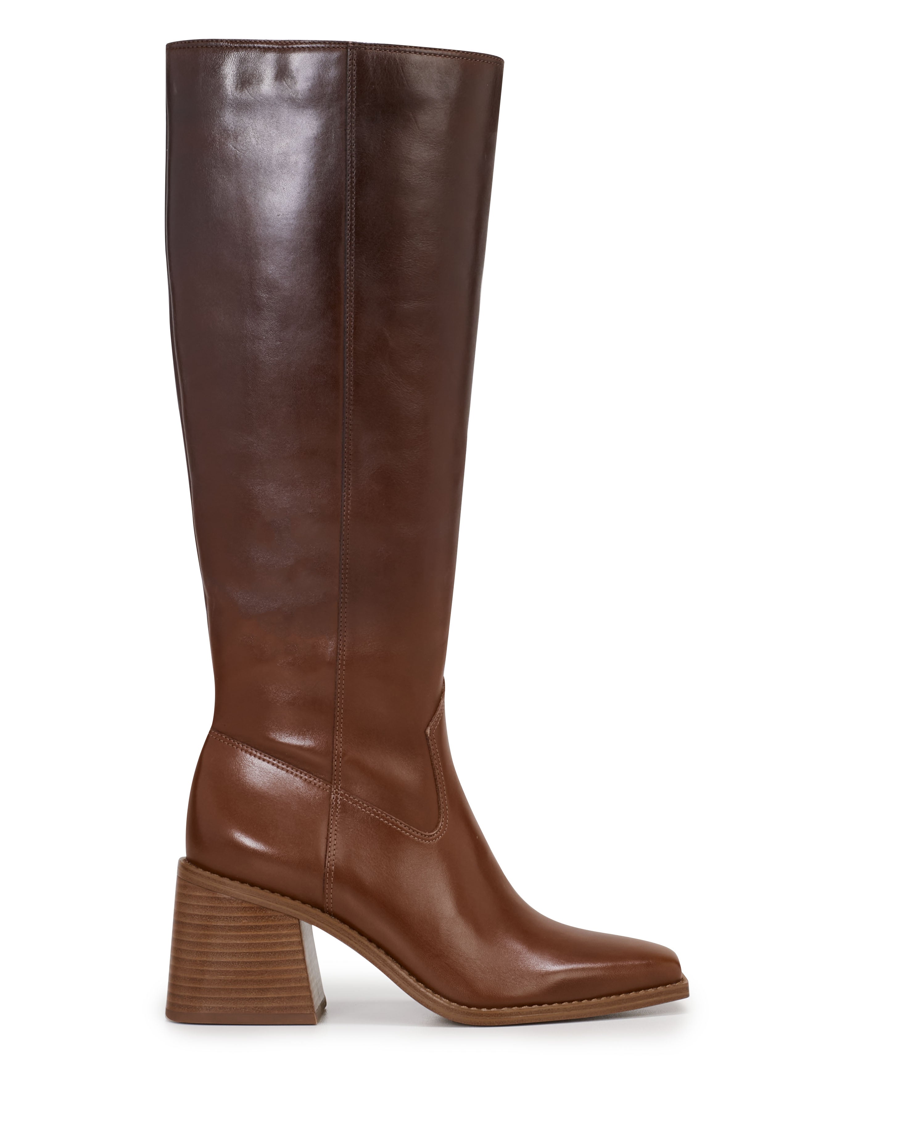Wide Calf Boots with Square Toe & Block Heel | Sangeti