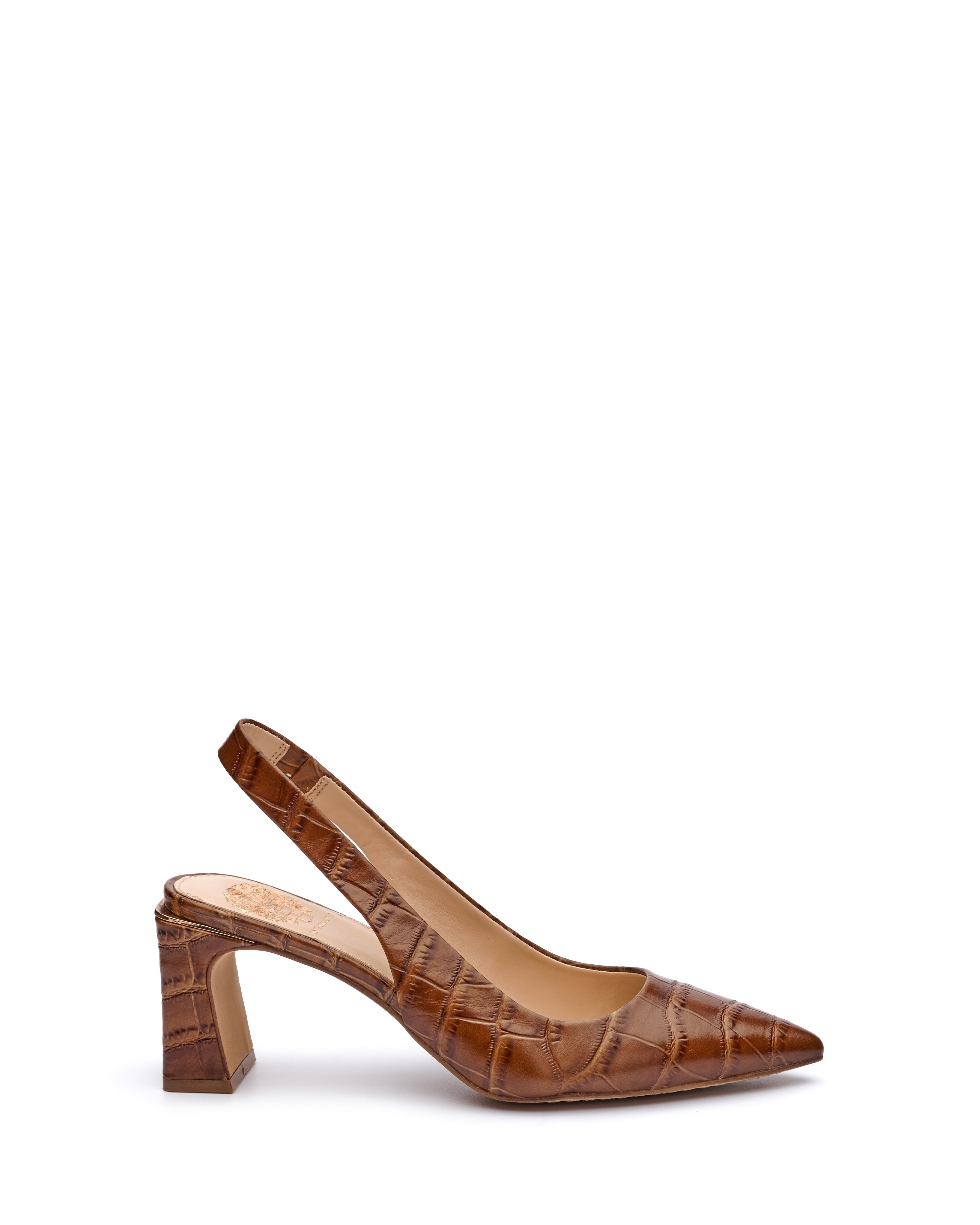 Leather Slingback Pumps with Metal Rand & Covered Heel | Hamden