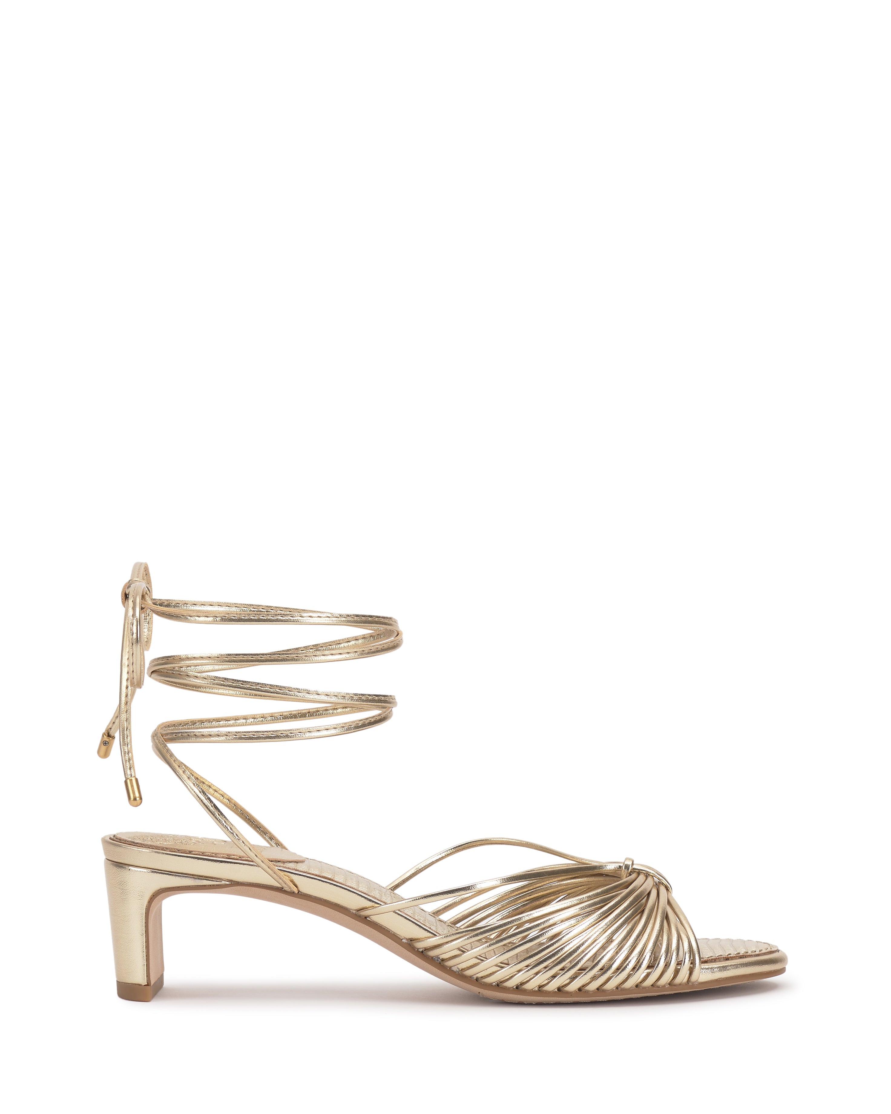 Strappy Kitten Heel Sandals with Ankle Tie | Lory