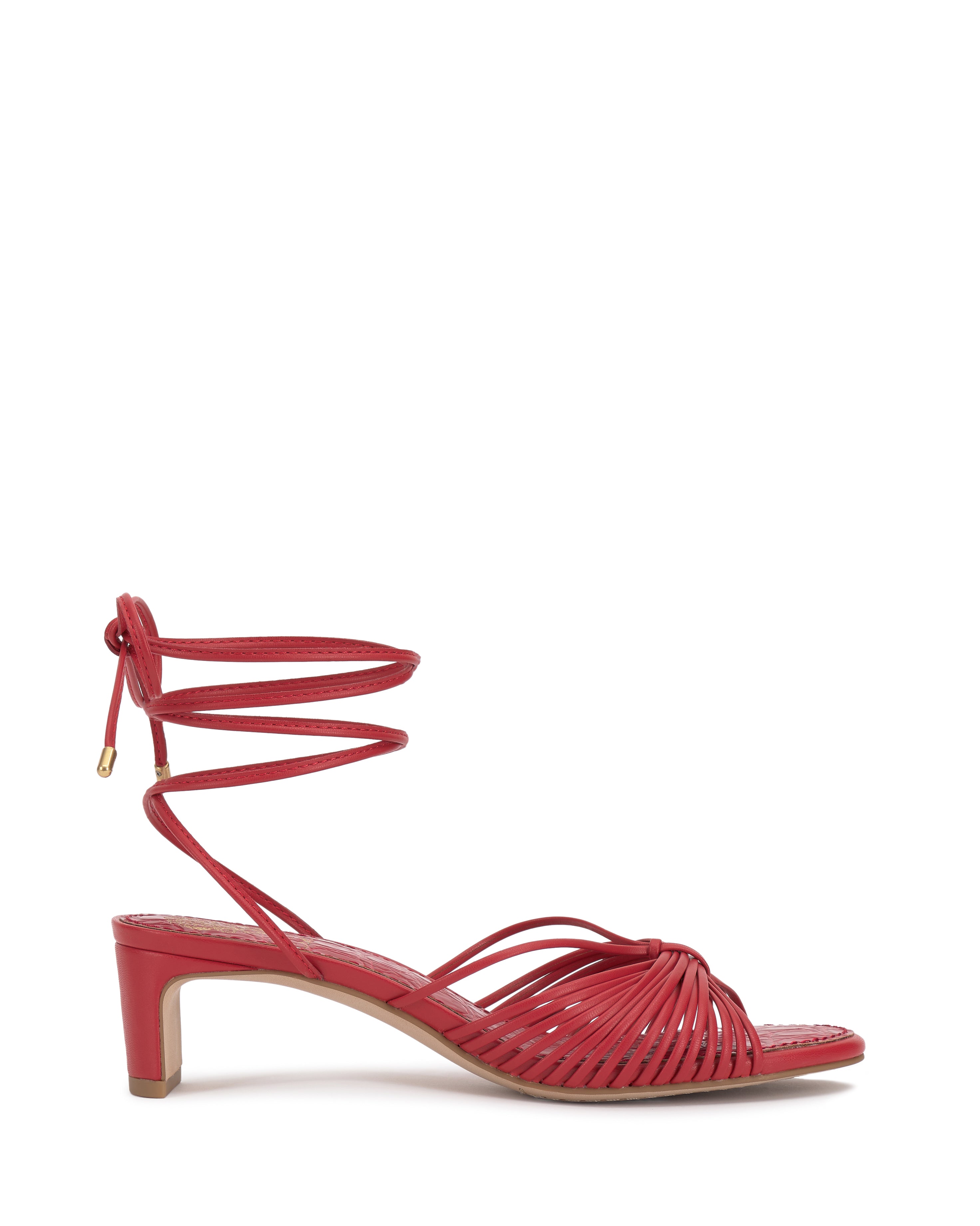 Strappy Kitten Heel Sandals with Ankle Tie | Lory