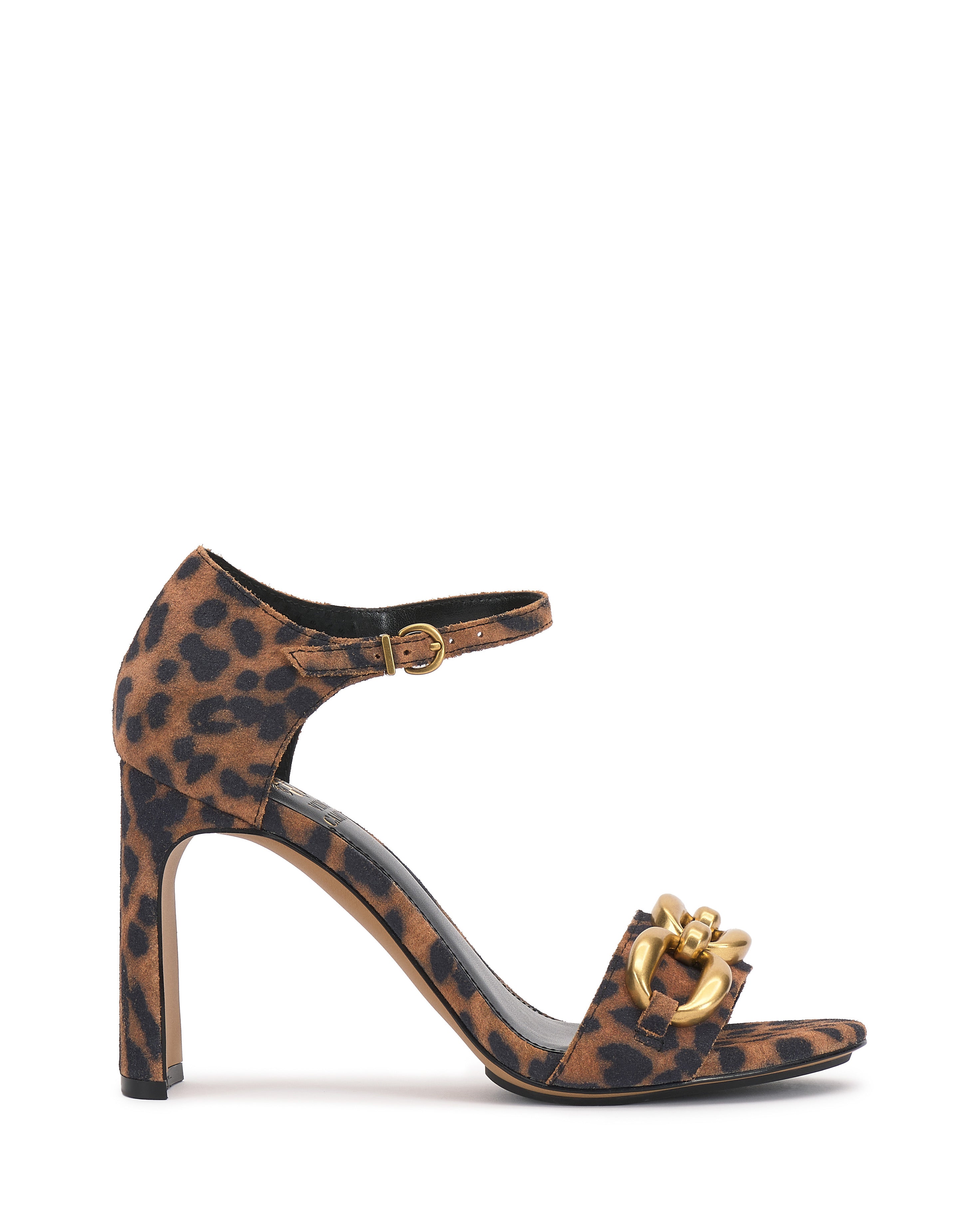 Flat Block Heel Sandals with Skinny Ankle Strap | Aurelia