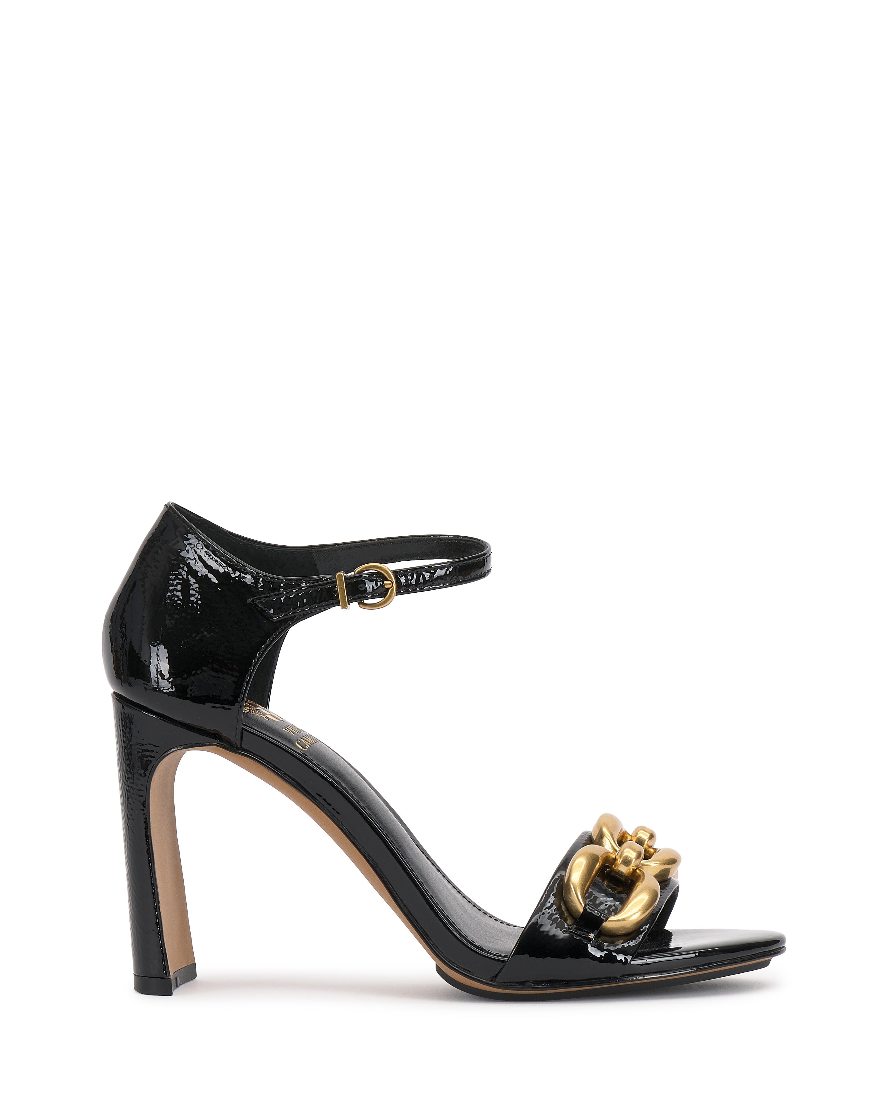 Flat Block Heel Sandals with Skinny Ankle Strap | Aurelia