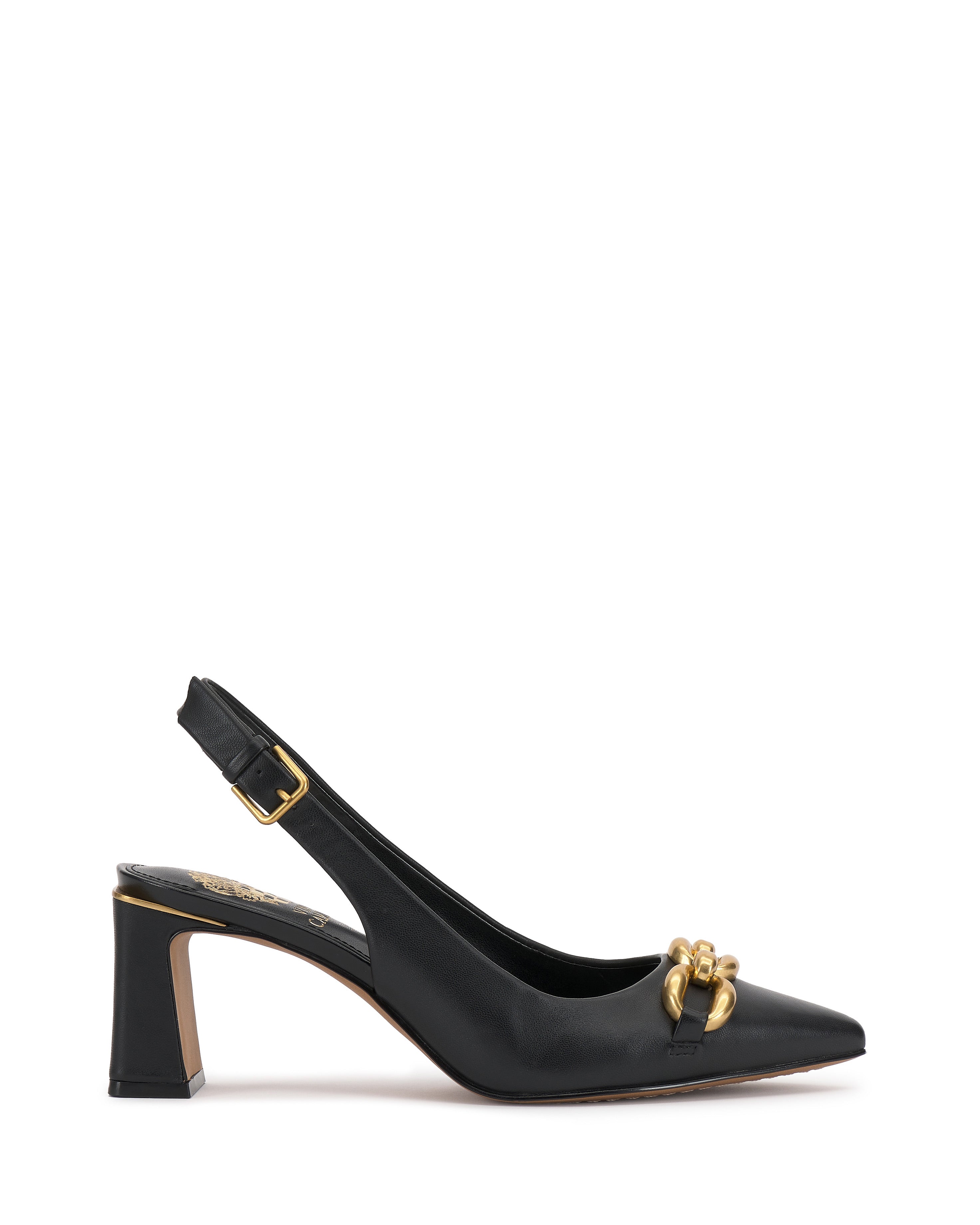 Chic Slingback Pumps with Chain Detail & Block Heel | Hamden