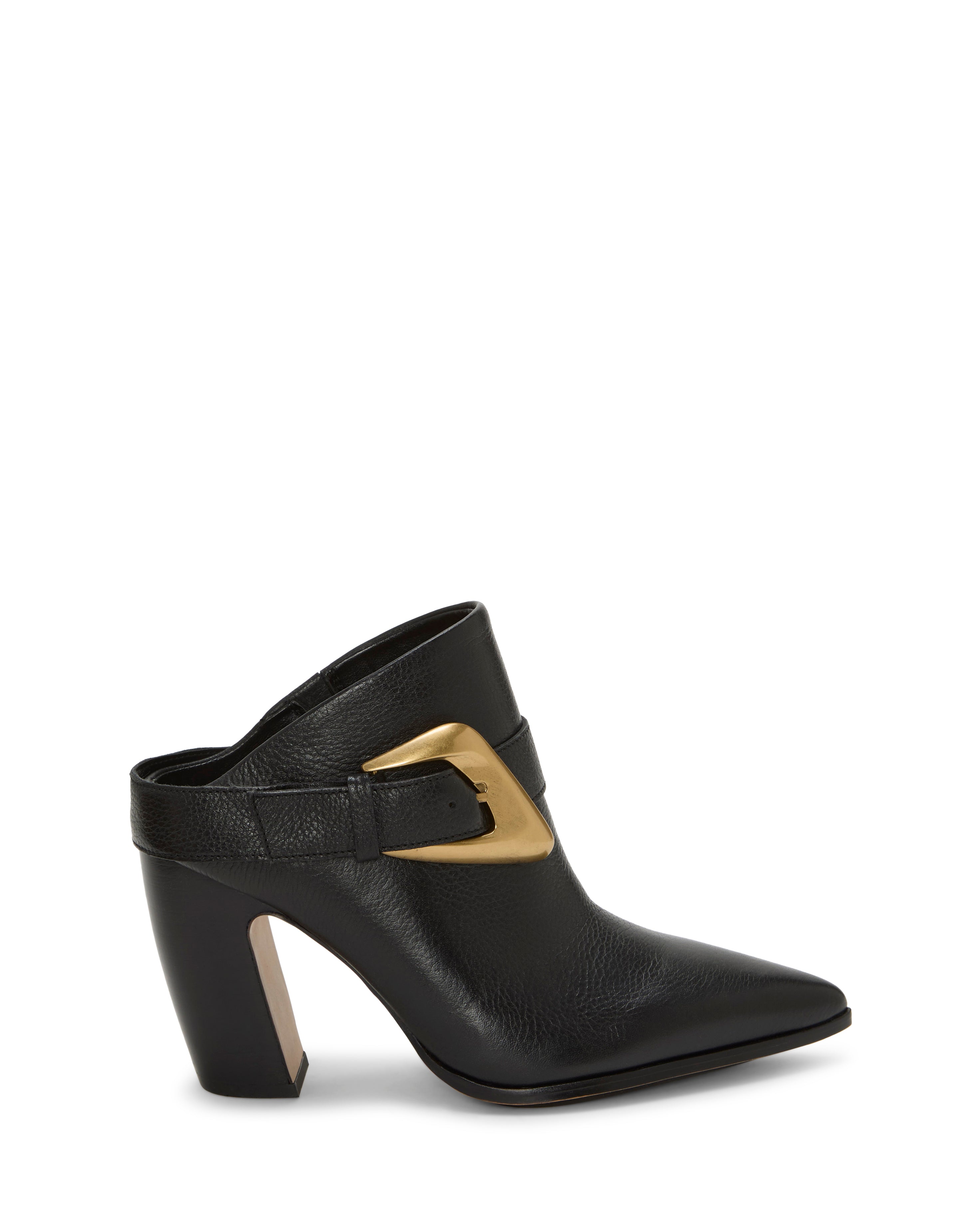 Baily Ankle Bootie with Statement Buckle & Block Heel